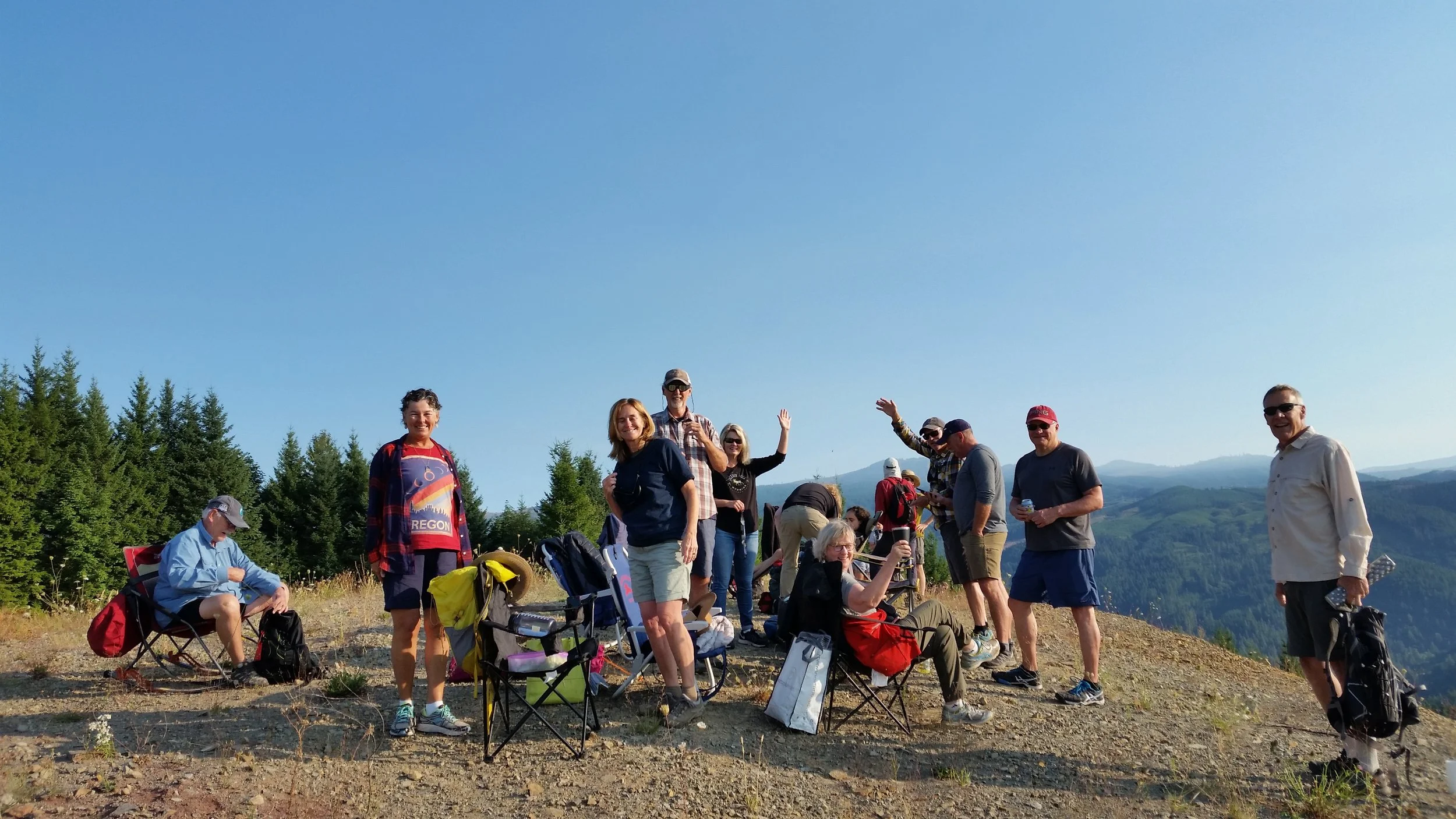 Our gang at viewing knoll outside Mill City