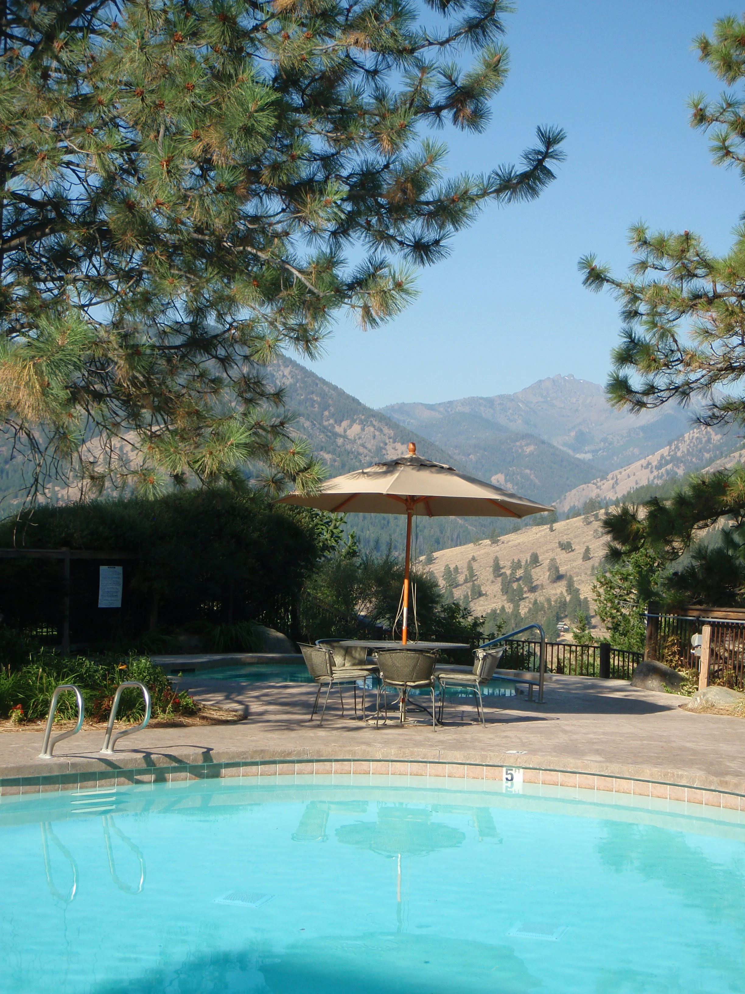 Pool view at Sun Mountain Lodge, WA