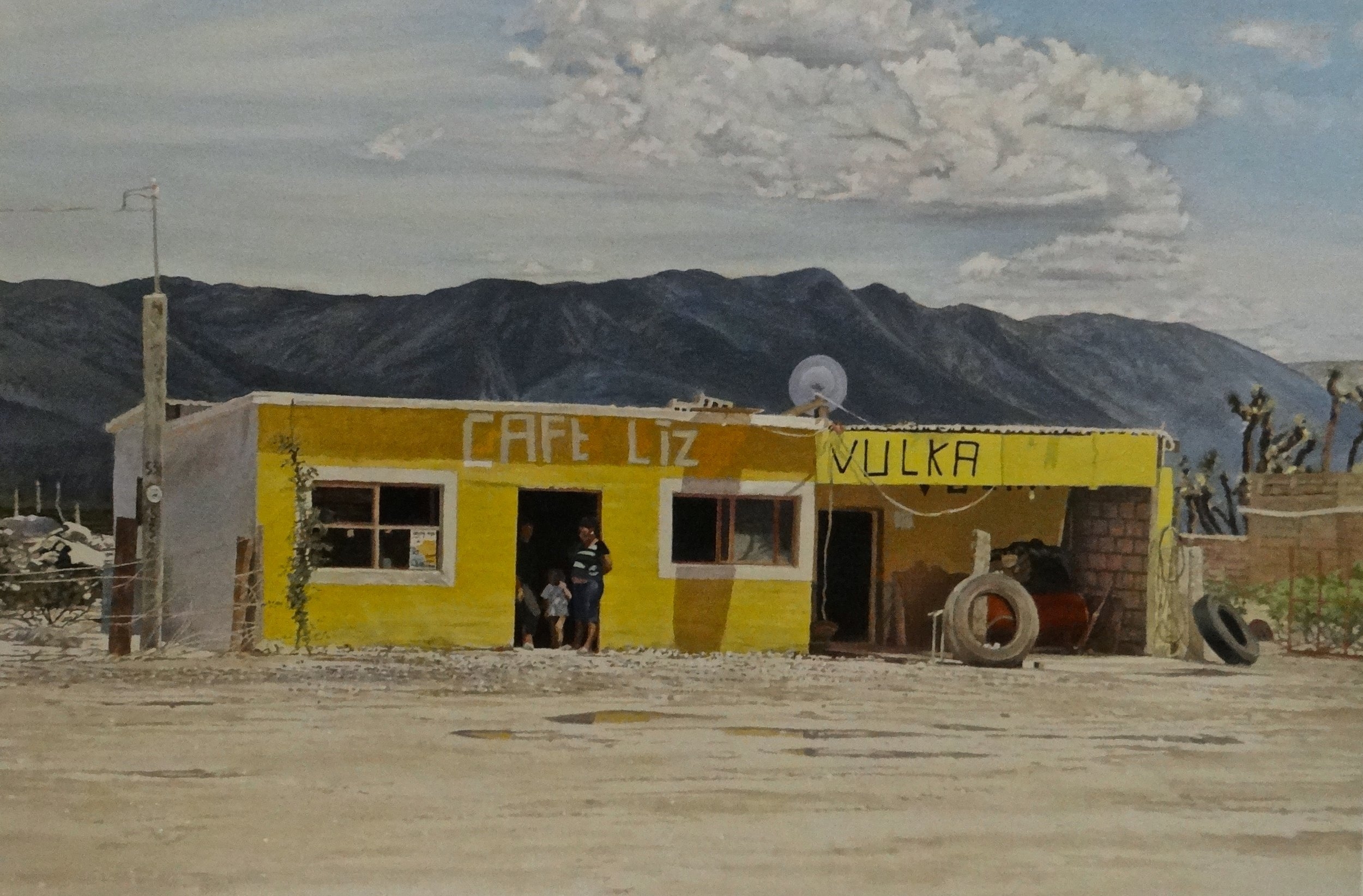  "Cafe Liz" 2017, oil on linen, 24" x 36" 