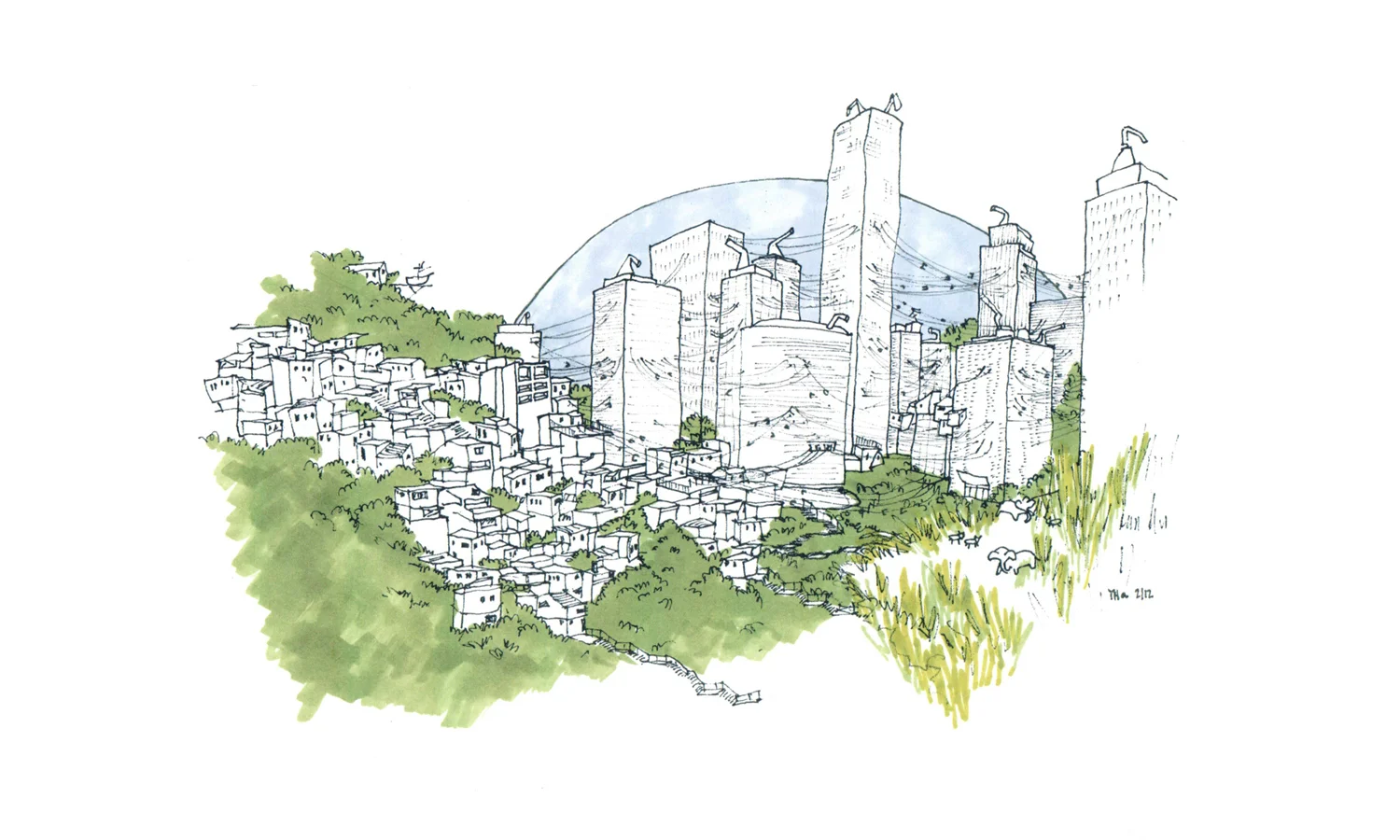 favelas overtake the skyscrapers