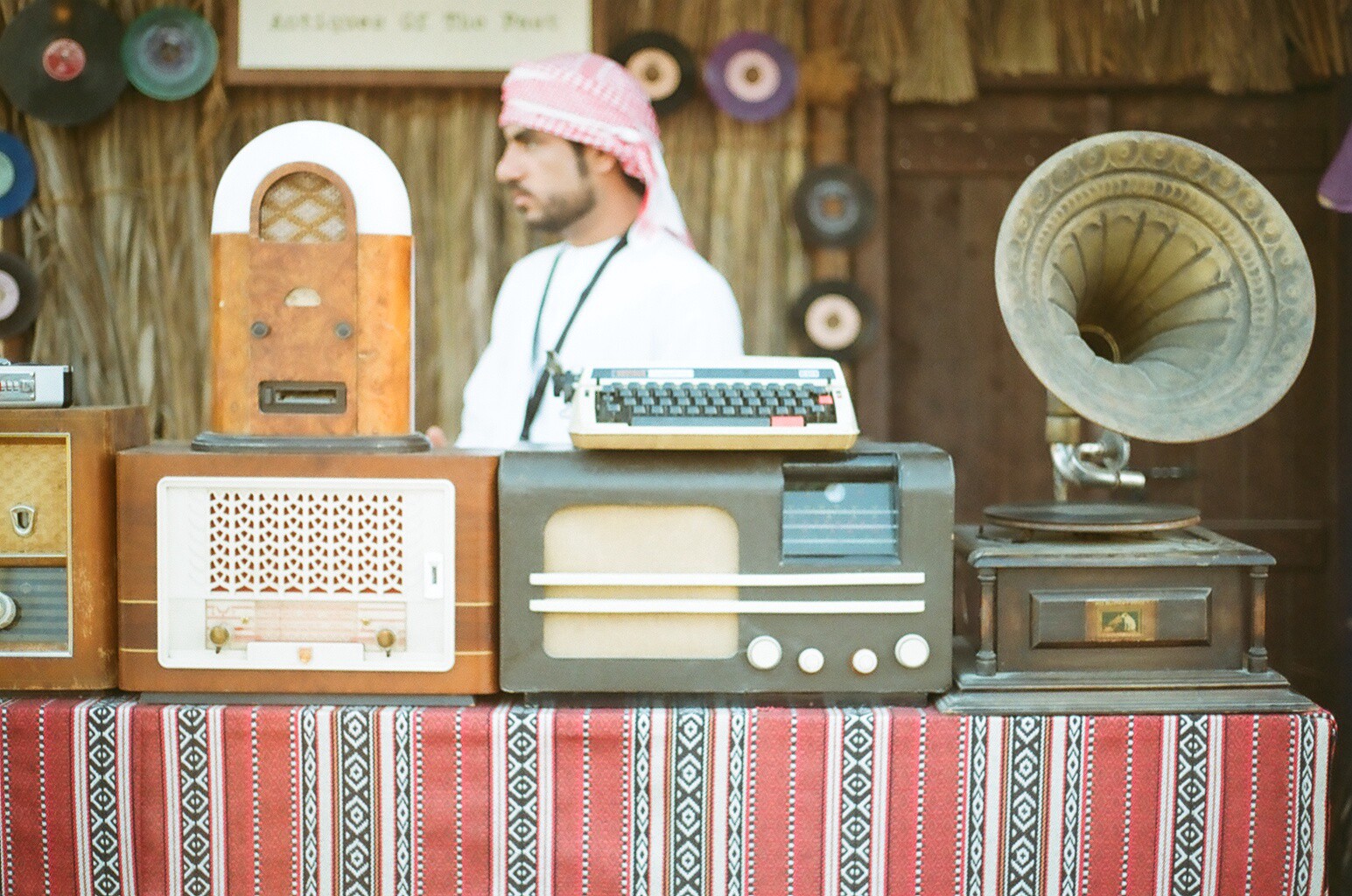 An old man had an insane collection of old records, record players, watches & typewriters. I’m guessing this was his son/grandson?