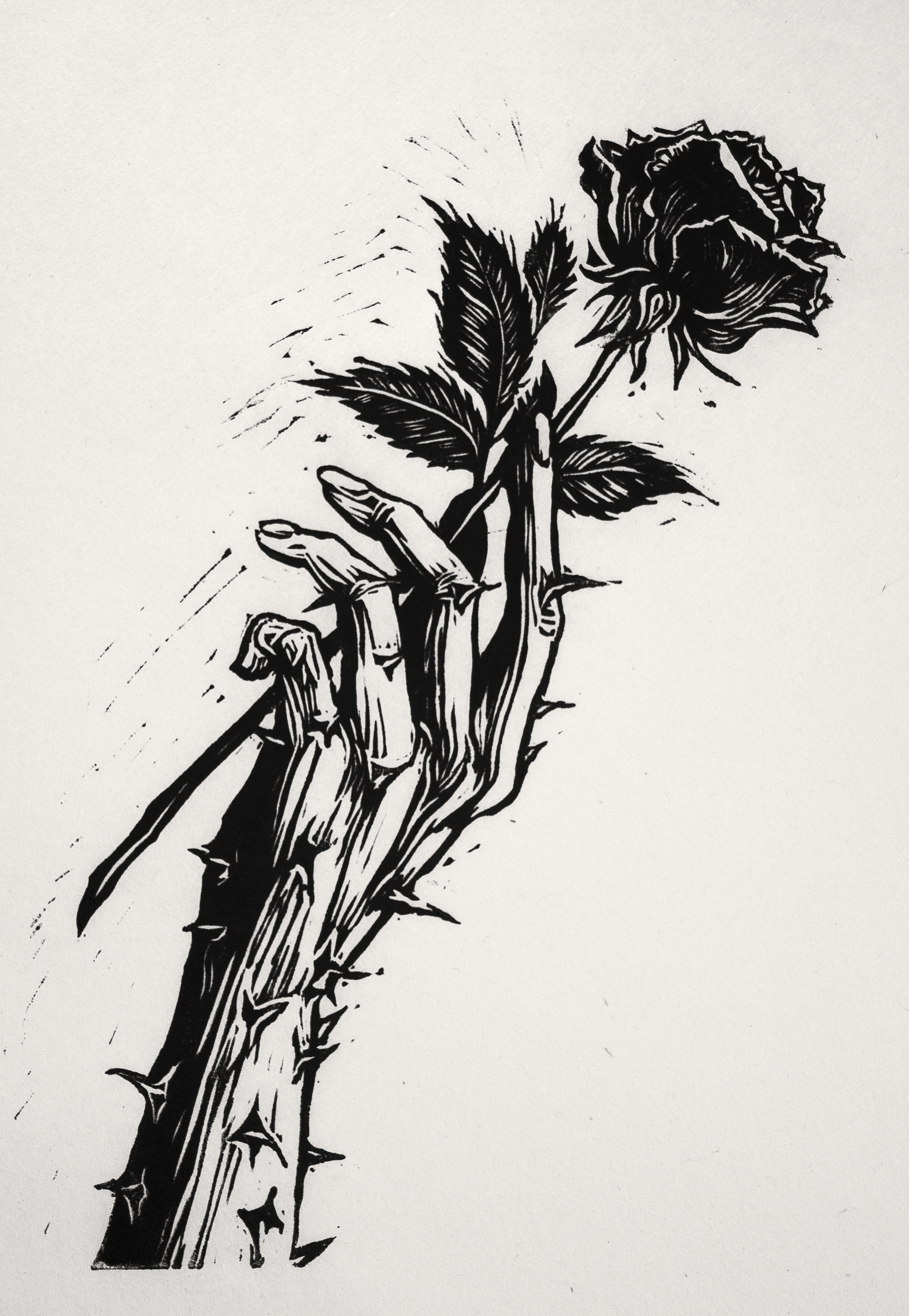 Las Espiñas - PARADOX series - 9x12 Linocut limited run