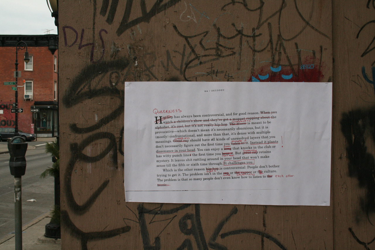 thinking about queerness (remix), poster, 2013