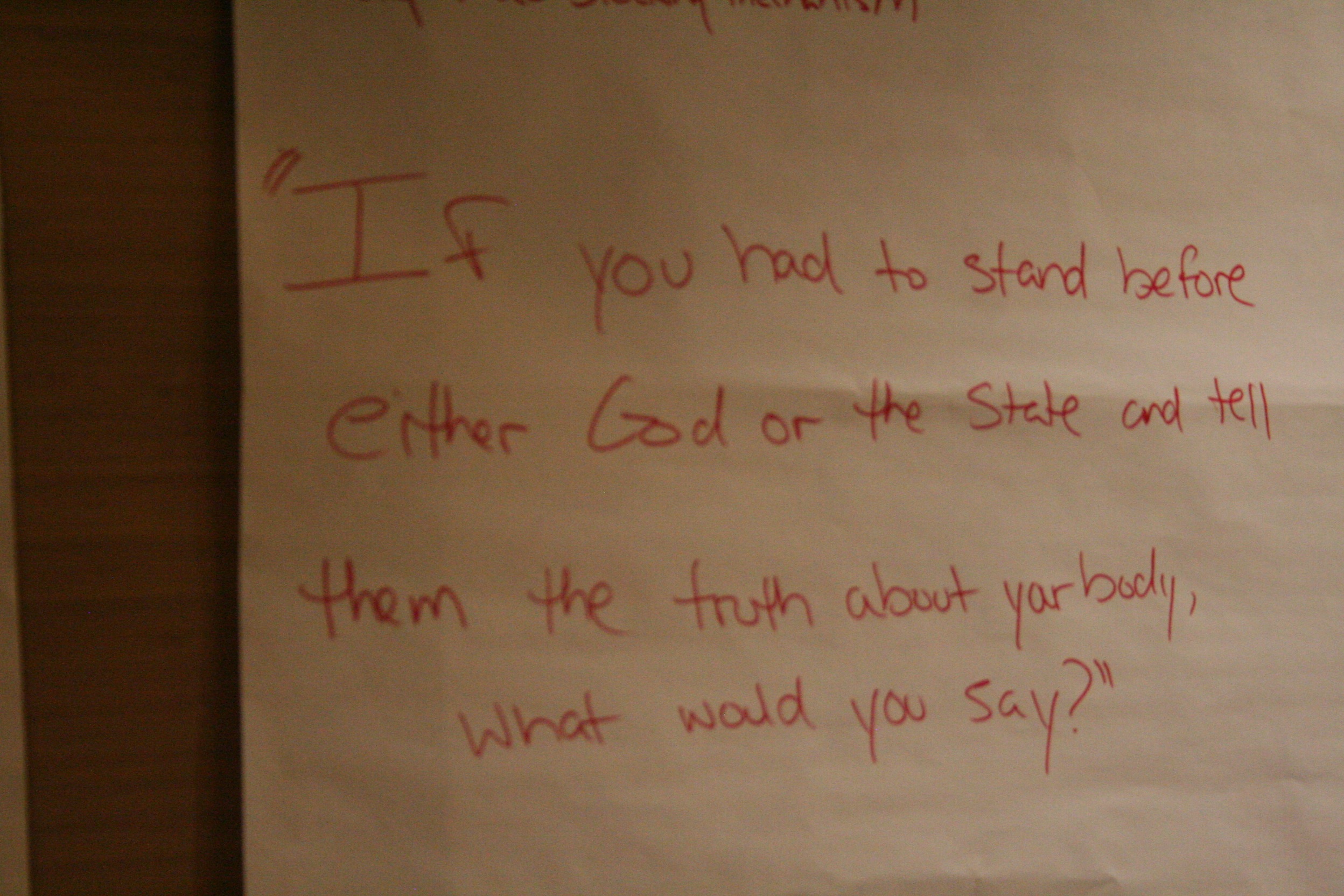 HIV WITH: was a five-part writing workshop series I organized in the spring of 2017 for WHAT WOULD AN HIV DOULA DO? with the support of POETS & WRITERS that brought together writers, care givers, and others living with HIV and impacted by the epidemic to share their experiences and skills. The workshops were free and open to the public. Some experience with HIV and a desire to write was all you need to participate. Workshops included: WRITING WITH TRAUMA with Jennifer Patterson + Michael Crumpler at Judson Church; BEYOND PUBLIC HEALTH with Joseph Osmundson + Lodz Joseph at HousingWorks; THE SPIRIT AND THE STATE with iele paloumpis + Timothy DuWhite at The New School; El VIH Y Yo with Miguel Caballero + Tamara Oyola Santiago + Diana Cage at BOOM Health; WITNESS with Cat Fitzpatrick and Christopher Jones at Union Theological Seminary. (question posed by Timothy DuWhite) MORE INFO