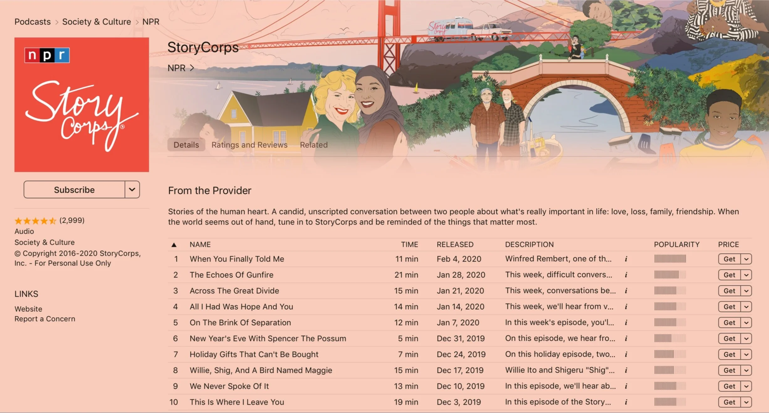 Storycorps Artwork in the iTunes Store