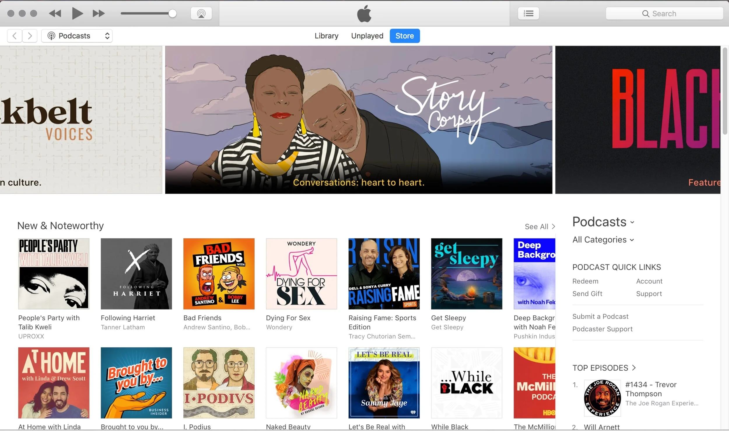 Storycorps featured in the iTunes Store  February 2020