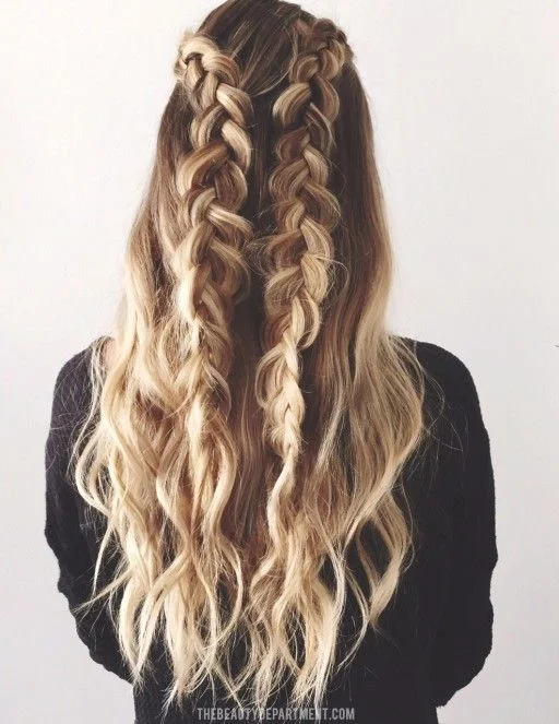 Technically these are the 'START' braids, but we love this look as another style too! But scroll to see what you can do with these two simple braids! 