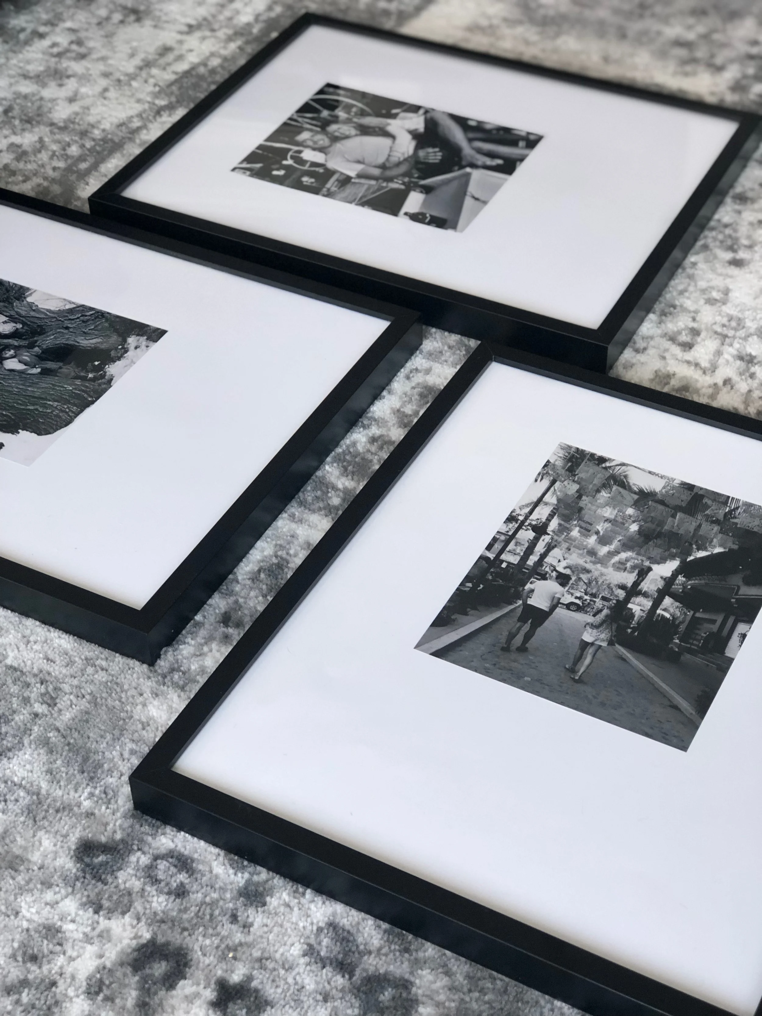 Wall Framing - Custom Matts and Thin Black Frames