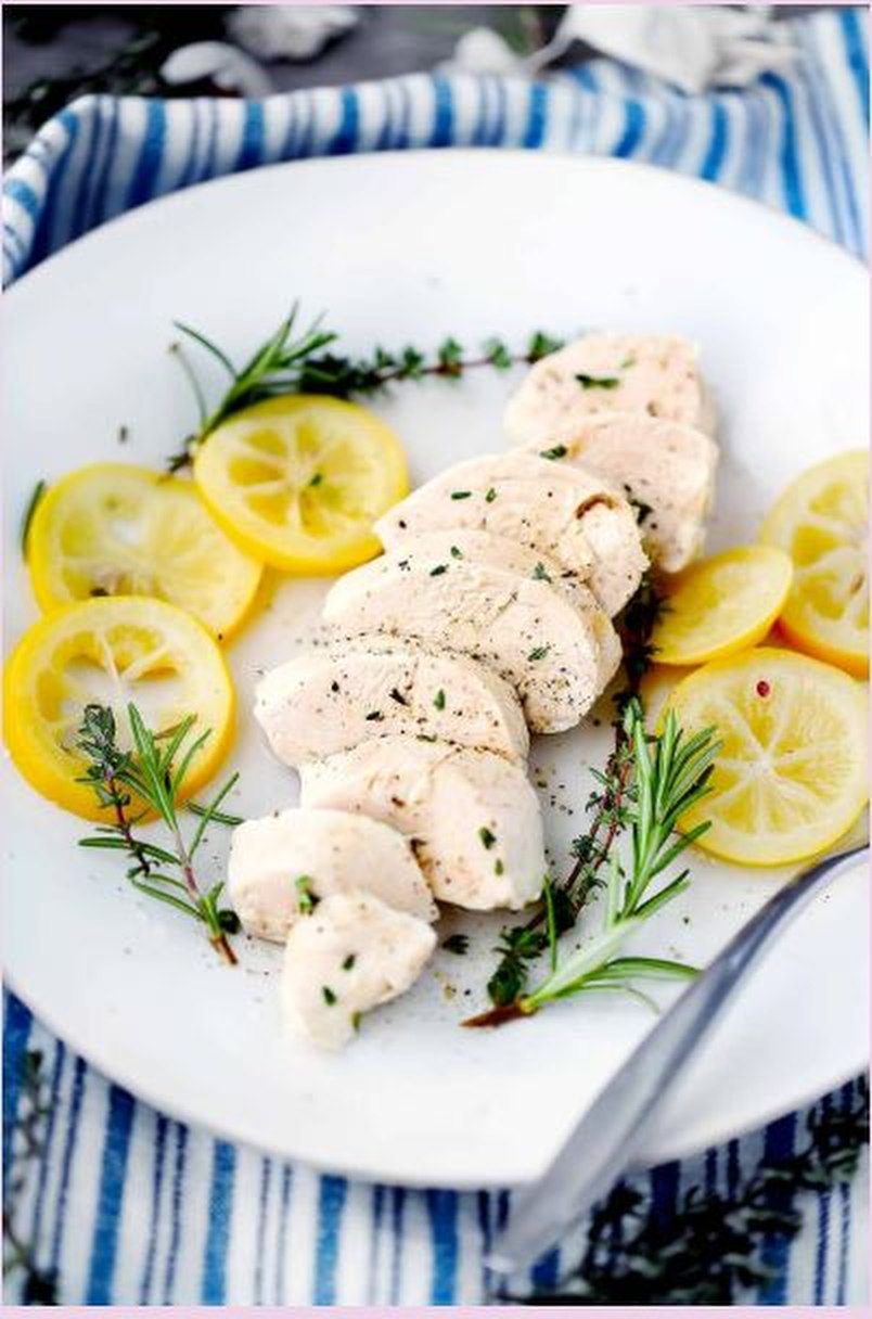                                         Poached Chicken Infused with Rosemary and Lemon