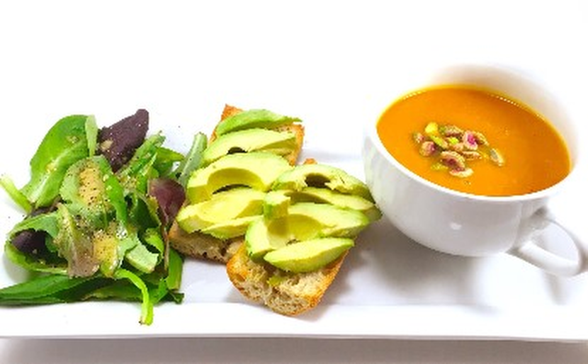                                                         Pumpkin Ginger Soup With Pistachios