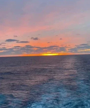 Dawn Awakening: A Stunning Atlantic Sunrise Aboard Silver Nova