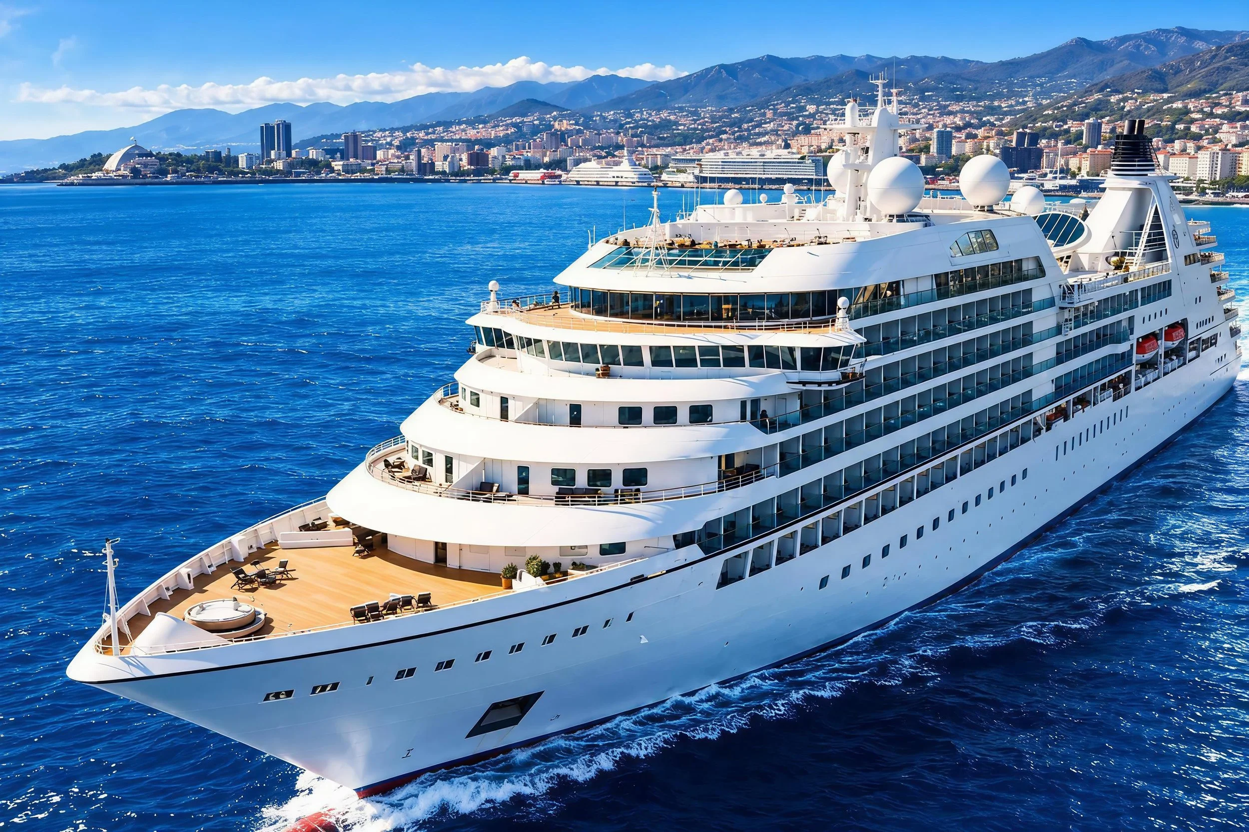 Luxury cruise ship at sea