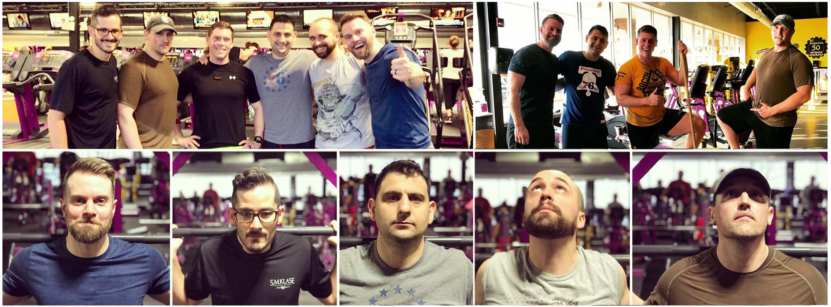 THE WOLF PACK : Top left picture - Steve Klase, Michael DeSelm, Evan Mair, John Velarde, Mick Nicholas, Christopher Dean