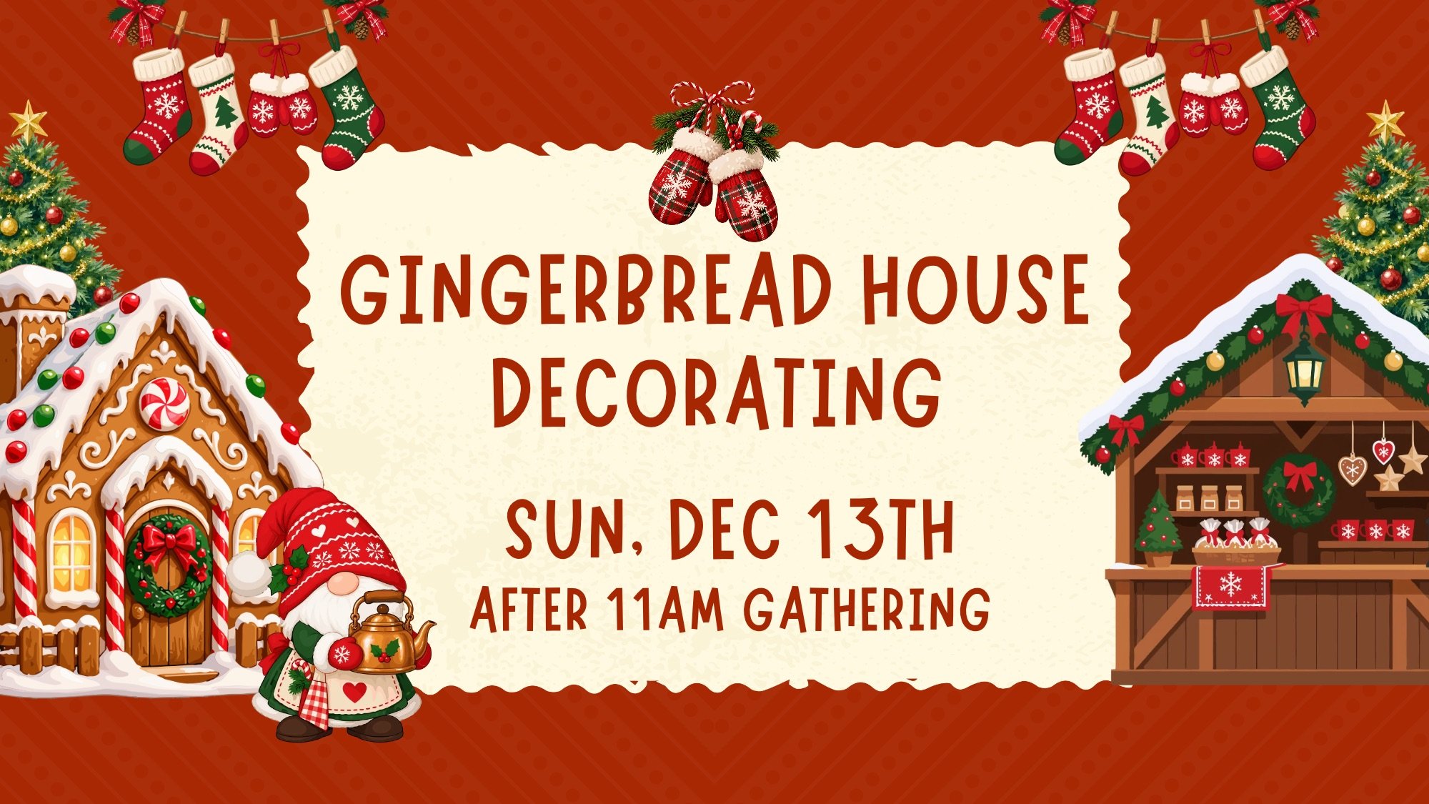 Gingerbread house decorating