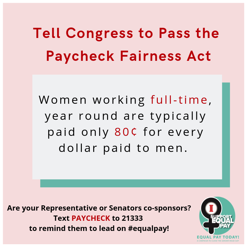 Fritid Slud blanding The Equal Pay Today Coalition Applauds the Introduction of the Paycheck  Fairness Act and Calls for Its Swift Passage — Equal Pay Today!