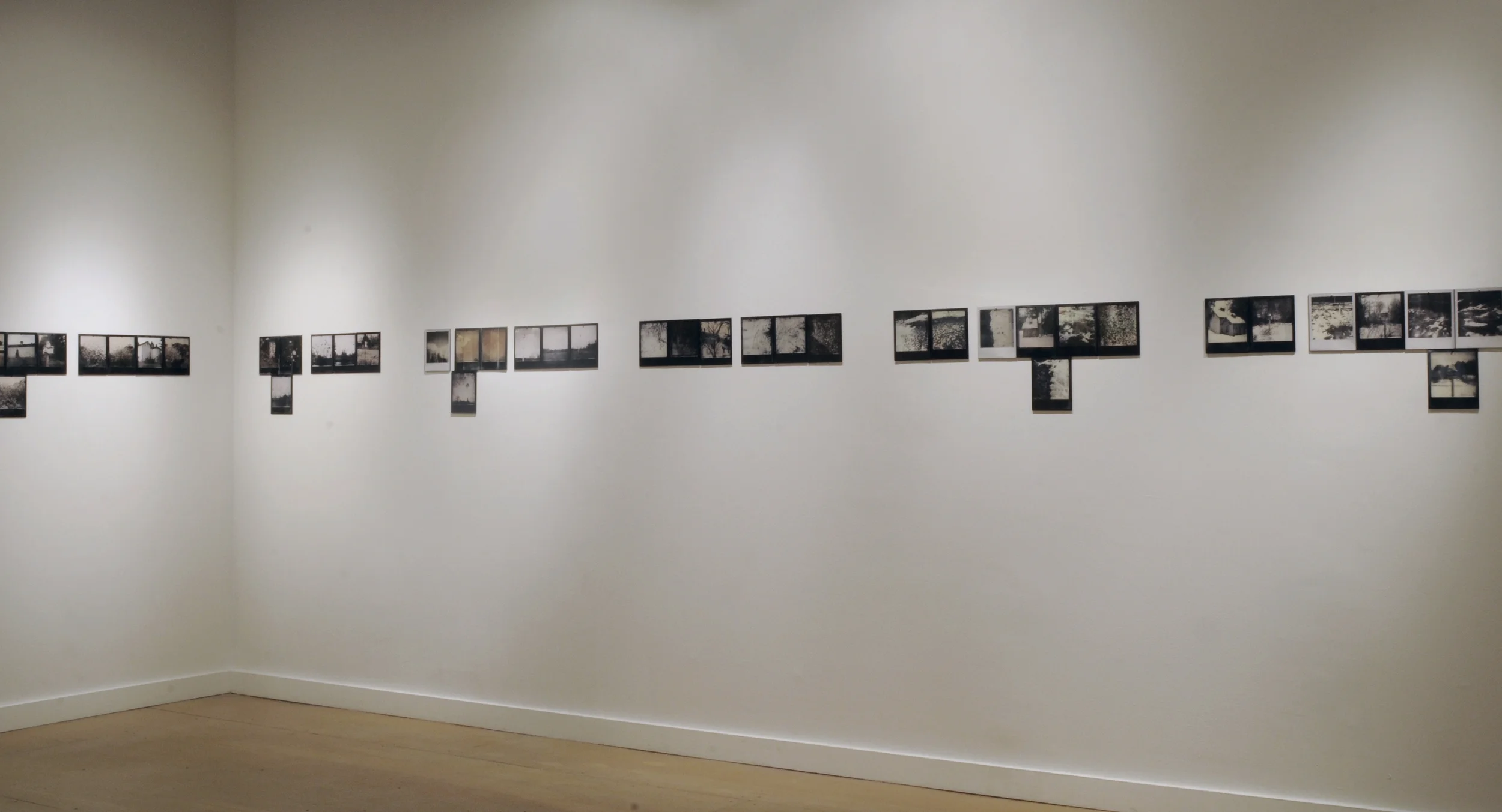 Reverse Migration part 1 through 6, pigment prints on painted panel with encaustic medium, dimensions variable, 2014-2015