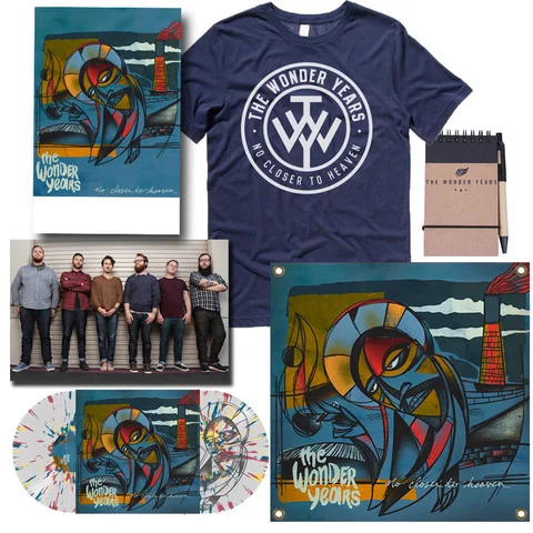 BELOW: Preorder package featuring posters, flag, photo, vinyl album and shirt.