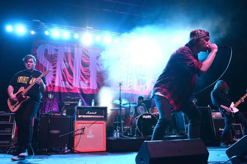 ABOVE: New York Pop punk band, STATE CHAMPS, playing on second stage. (Notice alternate stage colors)