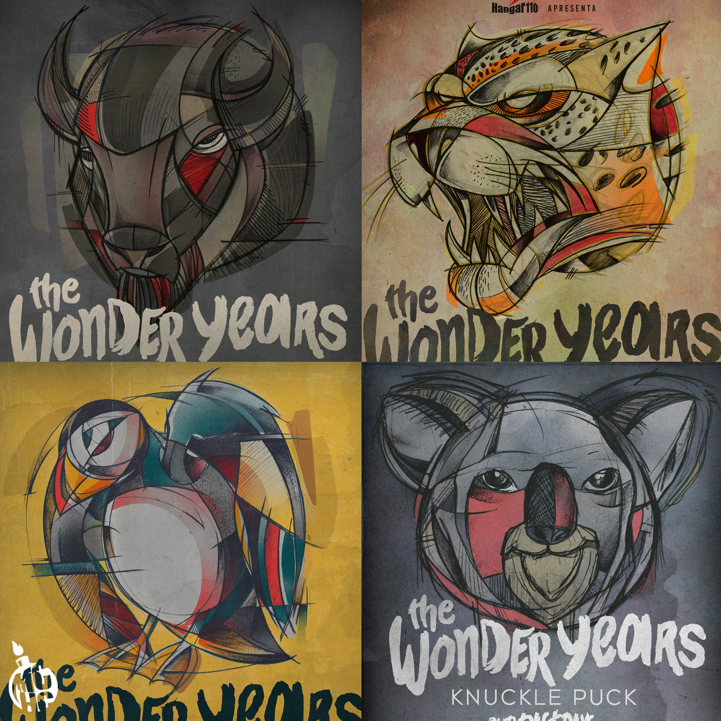 ABOVE: Heres a quick collection of all the separate tour poster art pieces from the various regions all over the world. This was all part of the "No Closer To Heaven" total world tour...and here all are combined into one block.