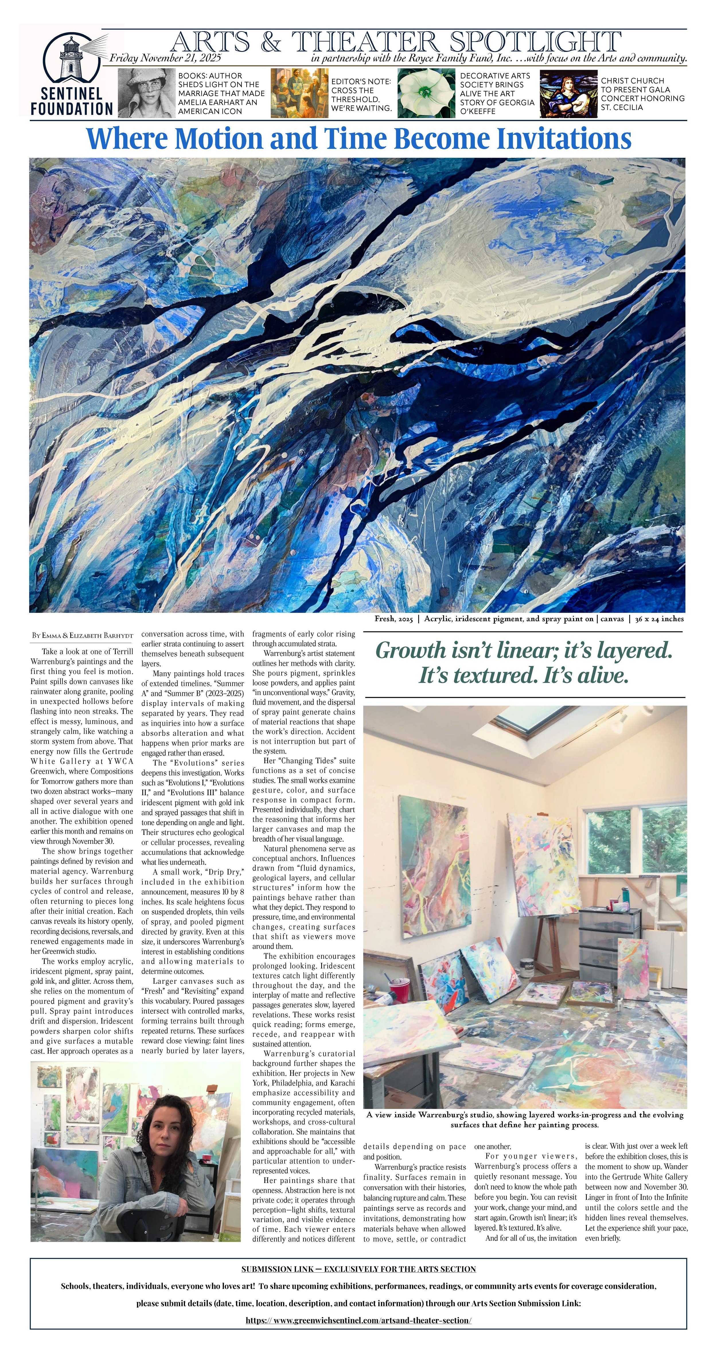 Full page feature in Greenwich Sentinel Newspaper