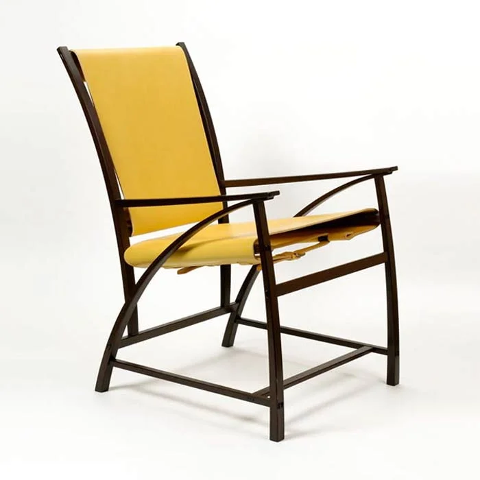  Adrian's Signature Arm Chair in wenge´ and yellow veg tan leather. 