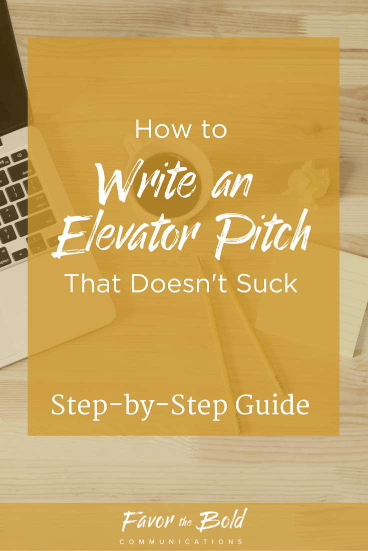 How to write an elevator pitch that doesn't suck