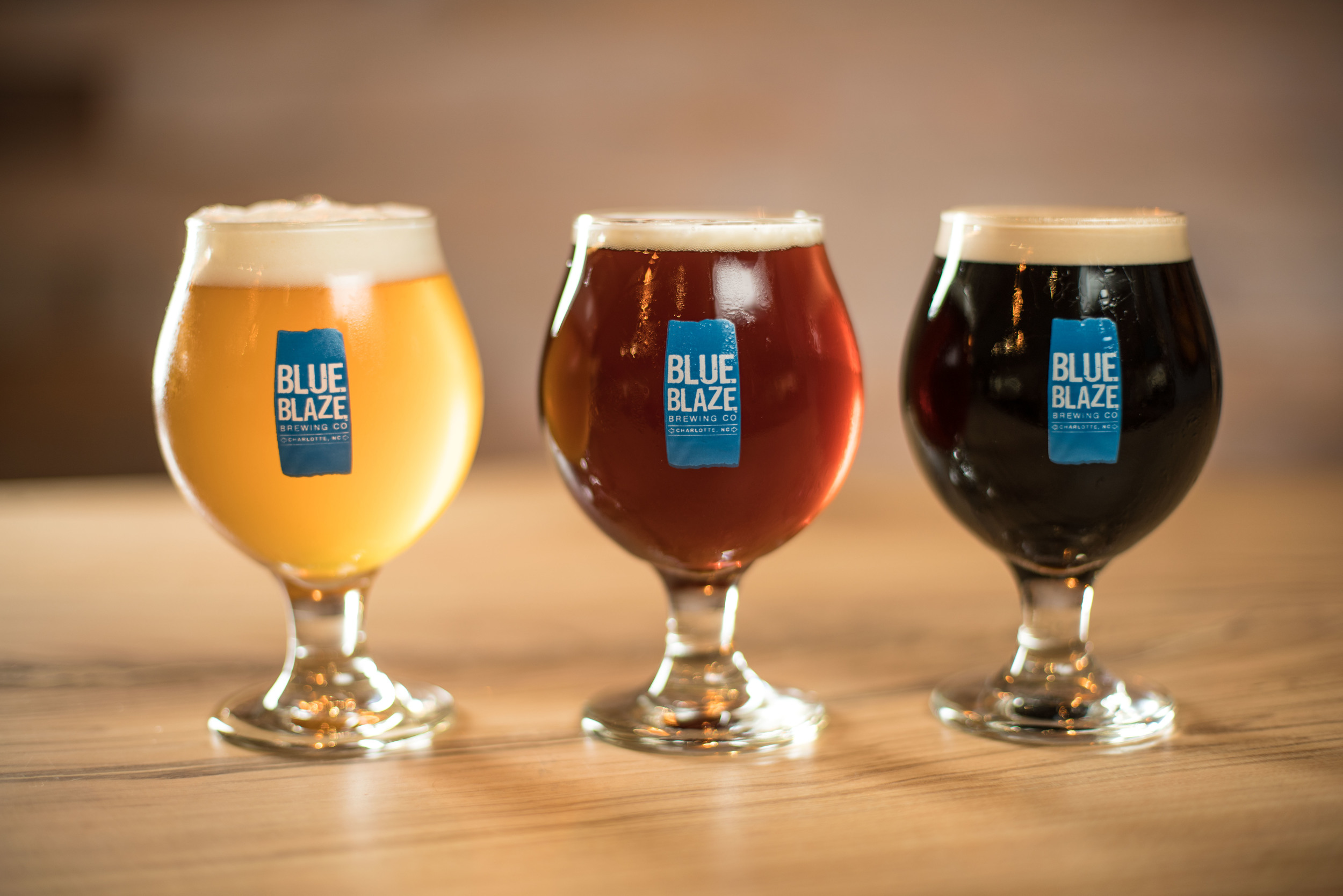 Yellow Blazer Kölsch, Amber Blaze Amber and Black Blaze Milk Stout.