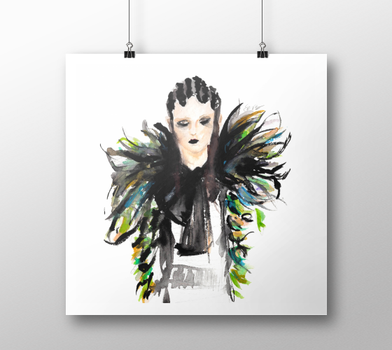 Marc Jacobs F16 watercolor print