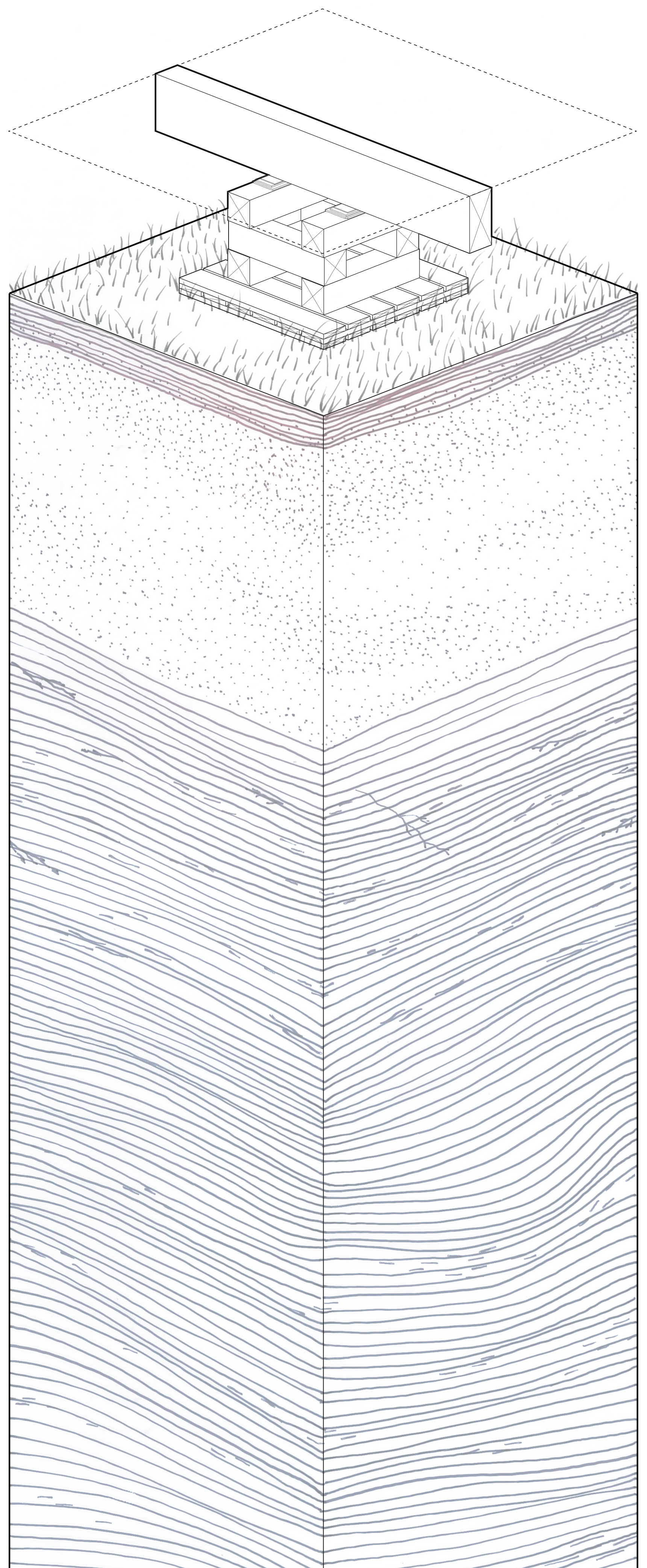 Image 3: Surface foundation system on permafrost (Rendering adapted from CMHC)