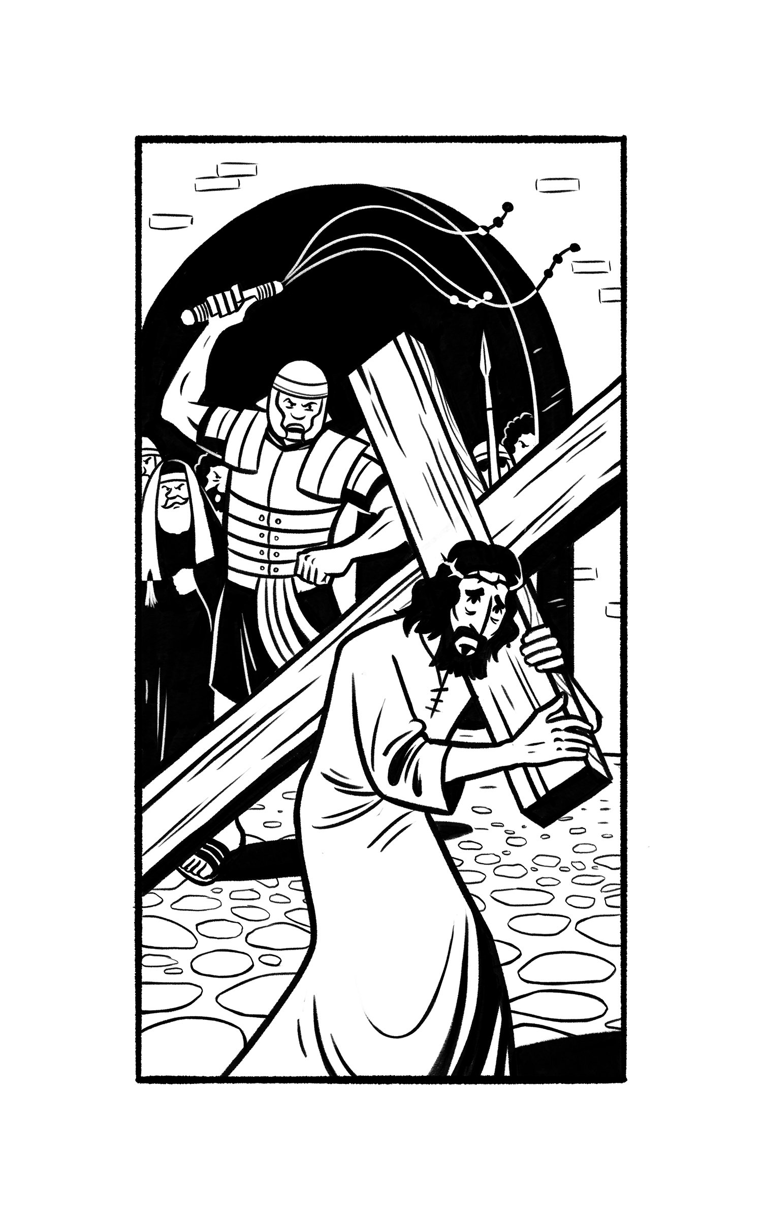 Jesus carries His cross