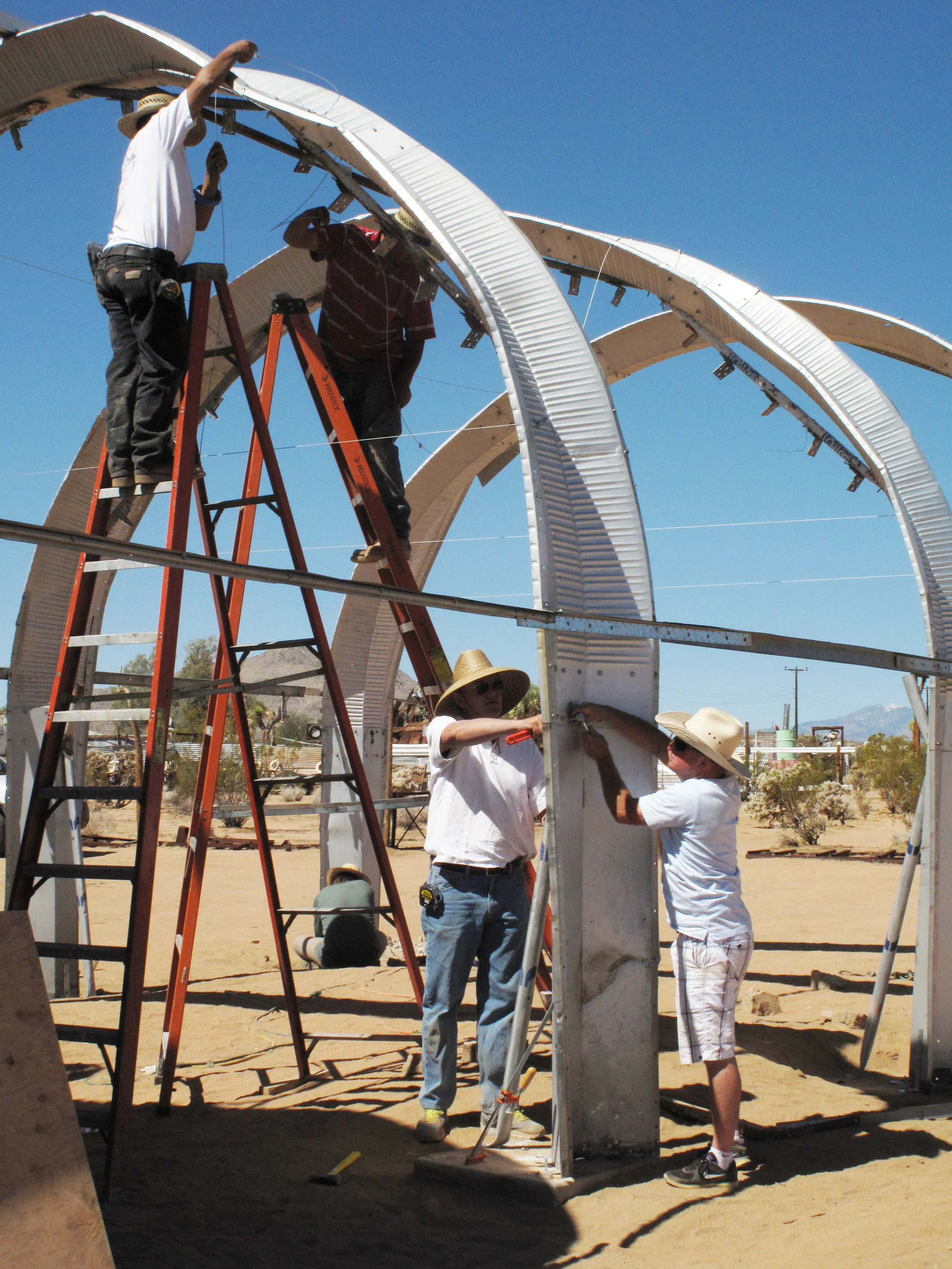 Maintenance at the Noah Purifoy Outdoor Desert Art Museum.