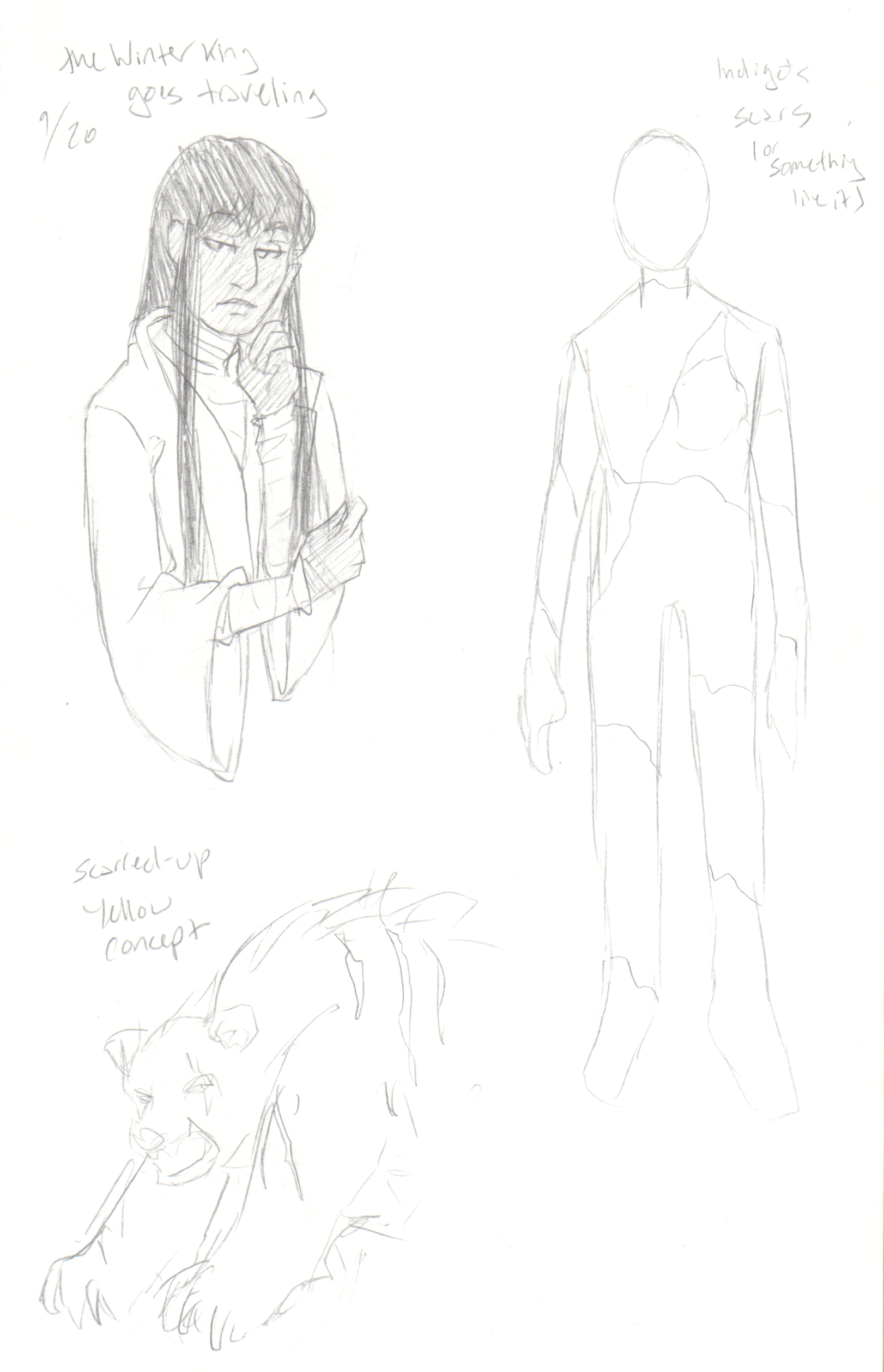 Indigo, Yellow Sketches