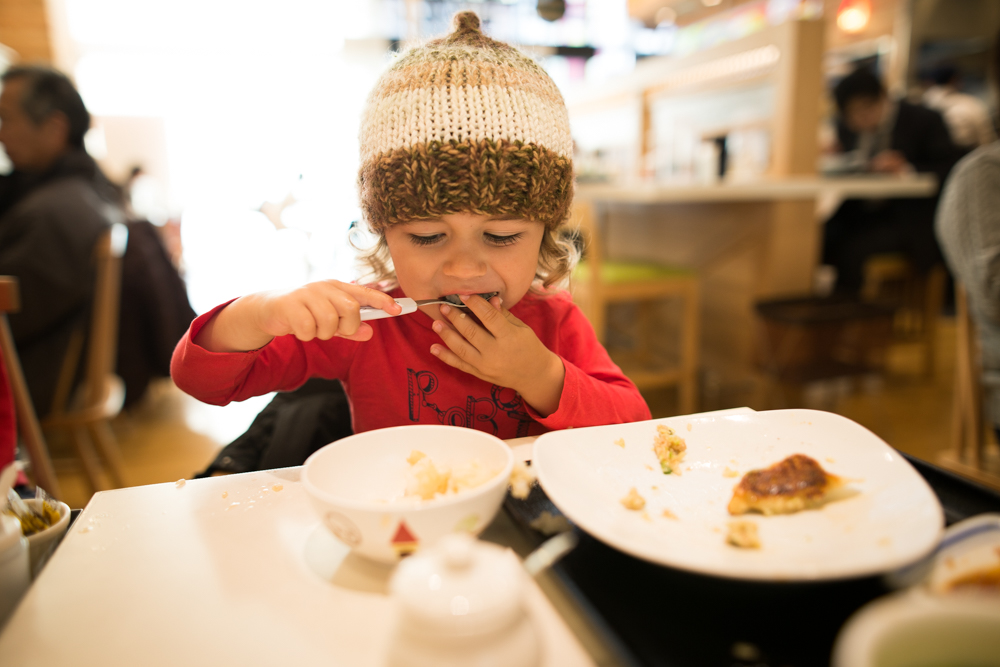 The kid loves a gyoza