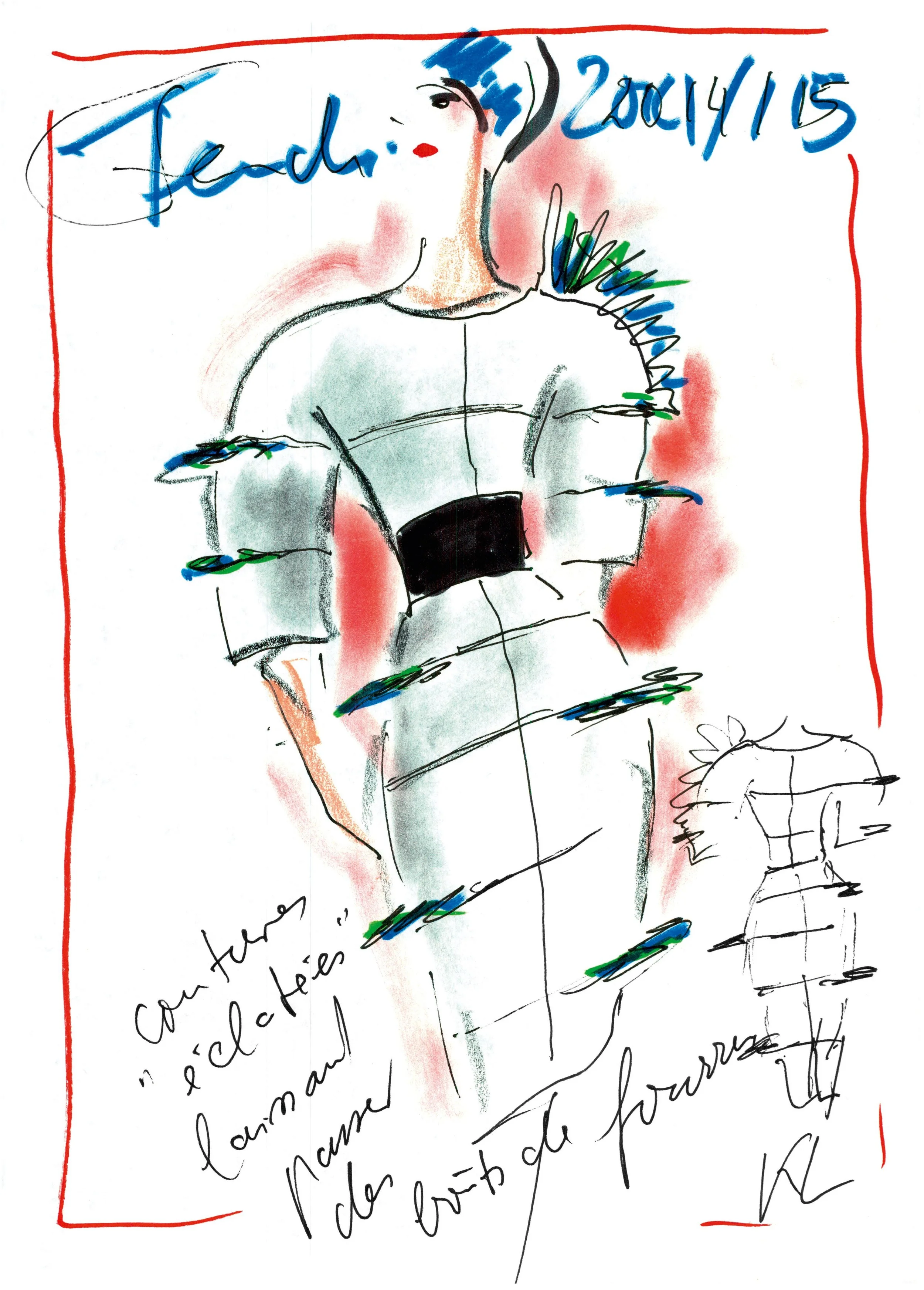 Sketch for Fendi from fall/winter 2014/15