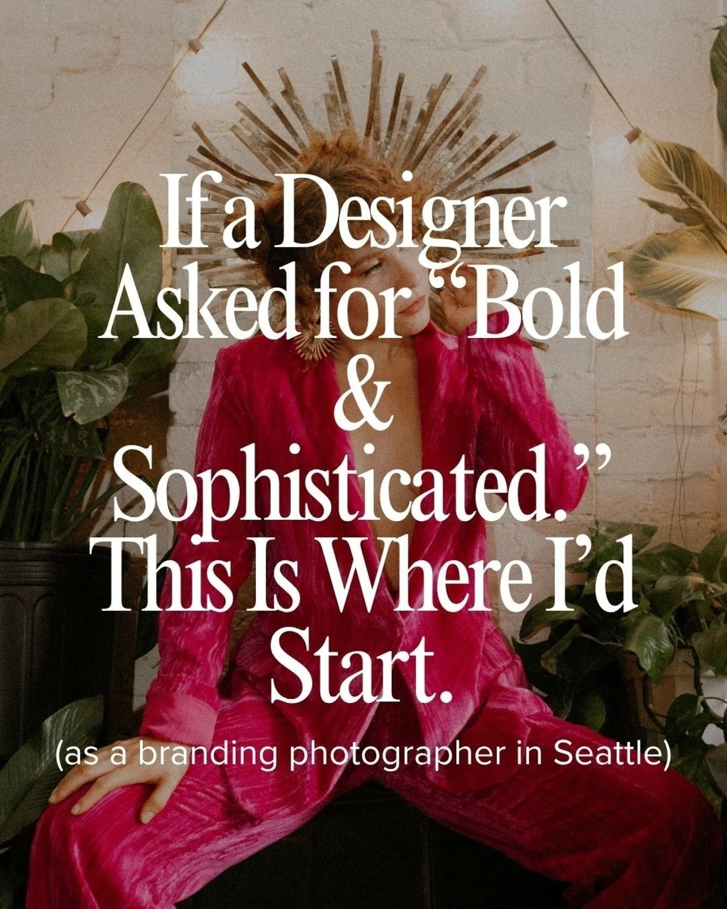 If a designer came to me for a branding shoot and they said they wanted their images to be bold and sophisticated my brain would immediately think about color, poses and texture.  This kind of shoot can go a number of ways and it's fun to play around