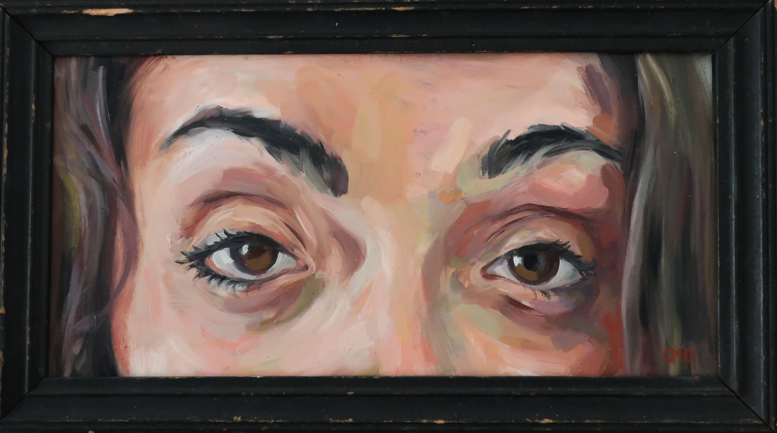 To Meet your Gaze, Oil on Glass, 6.5x11.5”, 2017