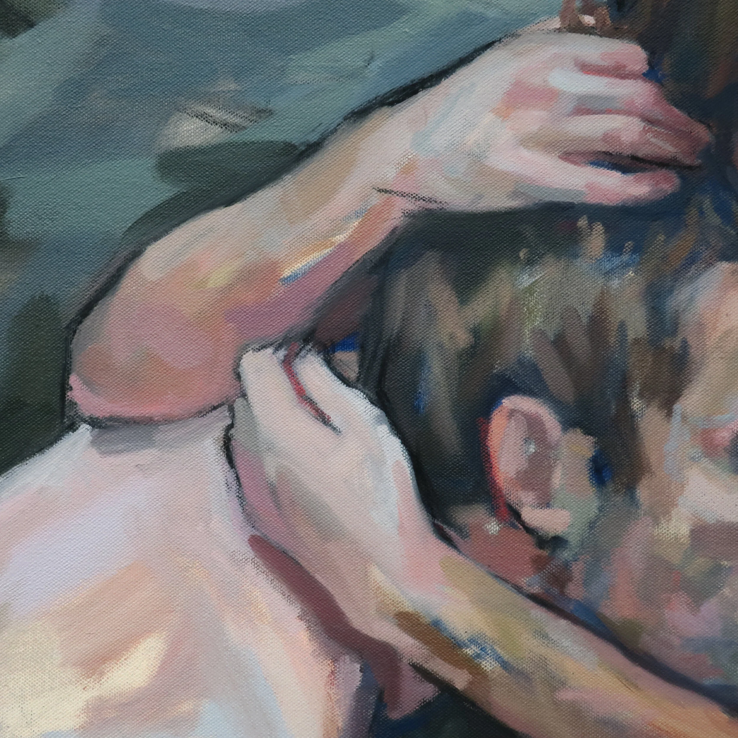 Hold (Detail), 2018, Oil on Canvas, 30x30”