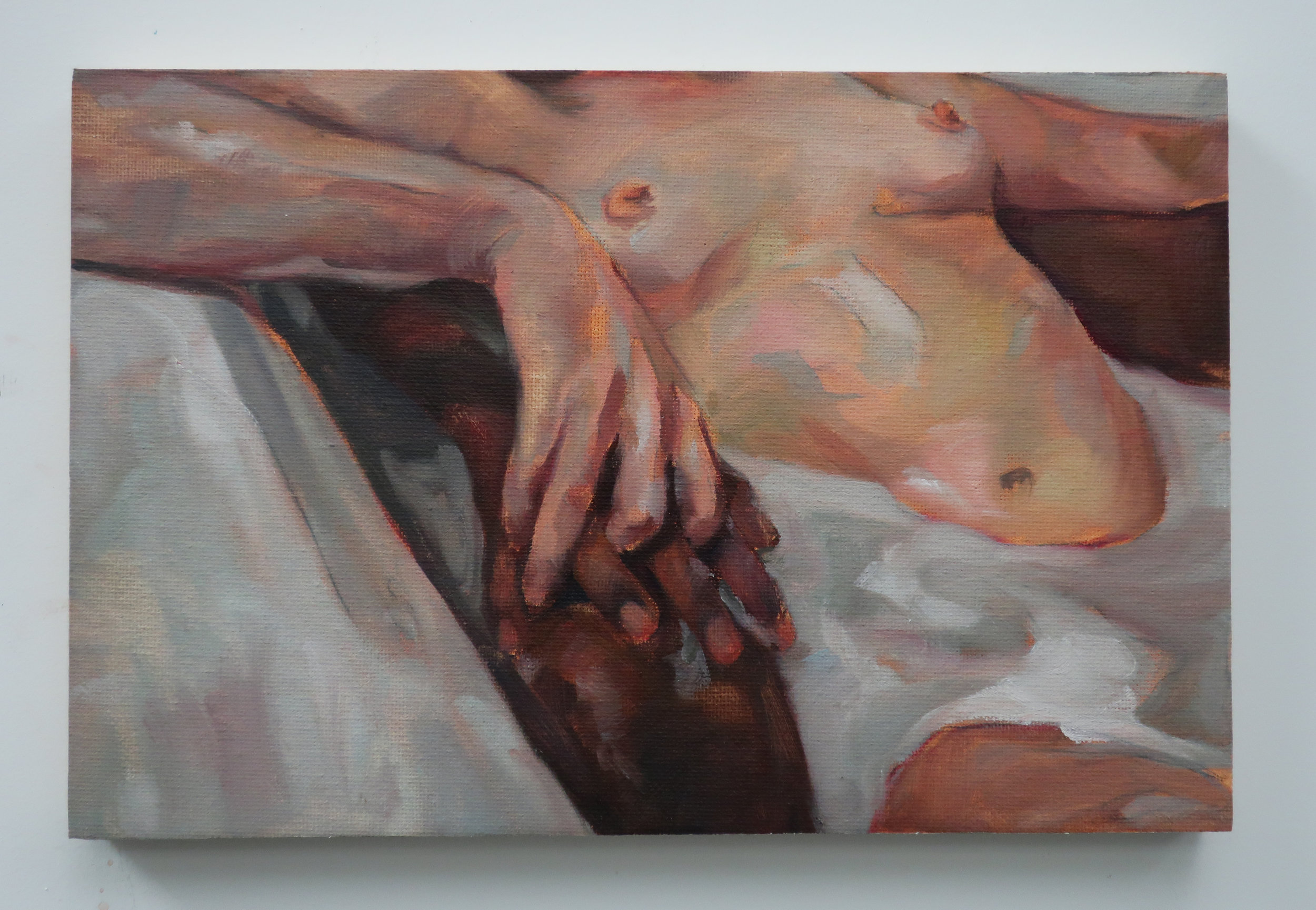 In the Tub, 2018, Oil on Canvas, 8x12”