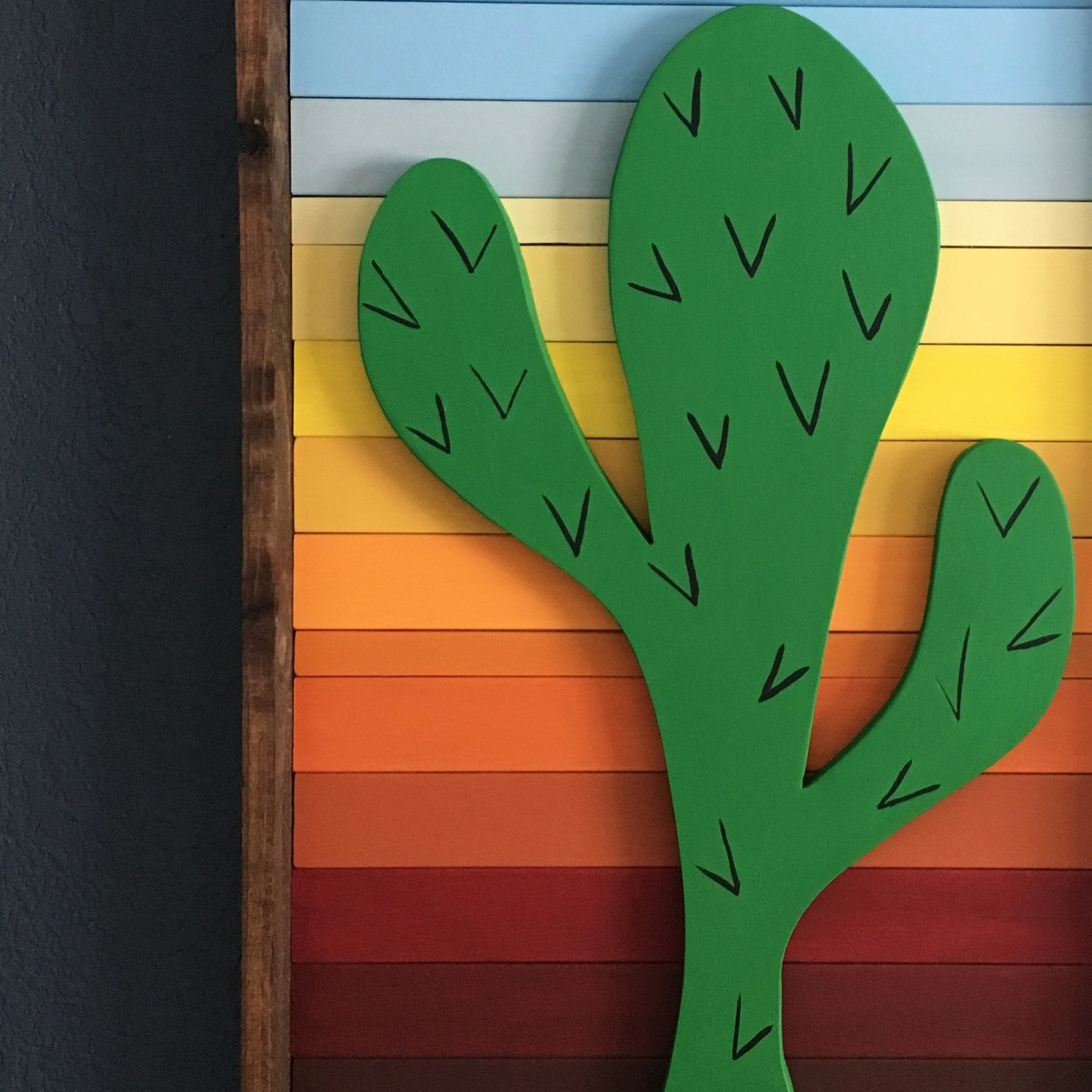 Kitsy Co Cactus Wood Art