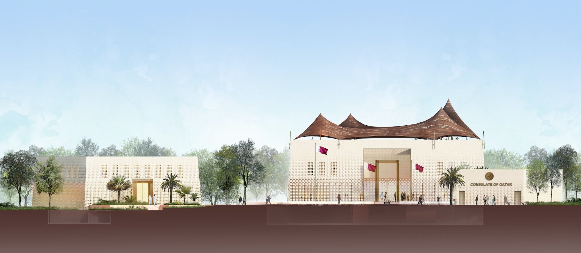 BOIFFILS-Qatar Embassy Canberra-Facade-East.jpg