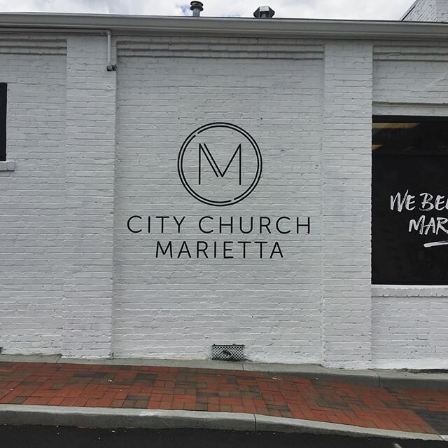 A logo done for @citychurchmarietta last week. #storyofasignpainter #signpainter #atlantasignpainter #walldog