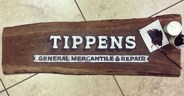 When someone&rsquo;s Nana asks you to paint a sign on a board taken from her grandfathers store, one must oblige. Sadly, though, this comes just as much as closure as it does a gift. Design help from @gary_godby #storyofasignpainter #atlantasignpaint