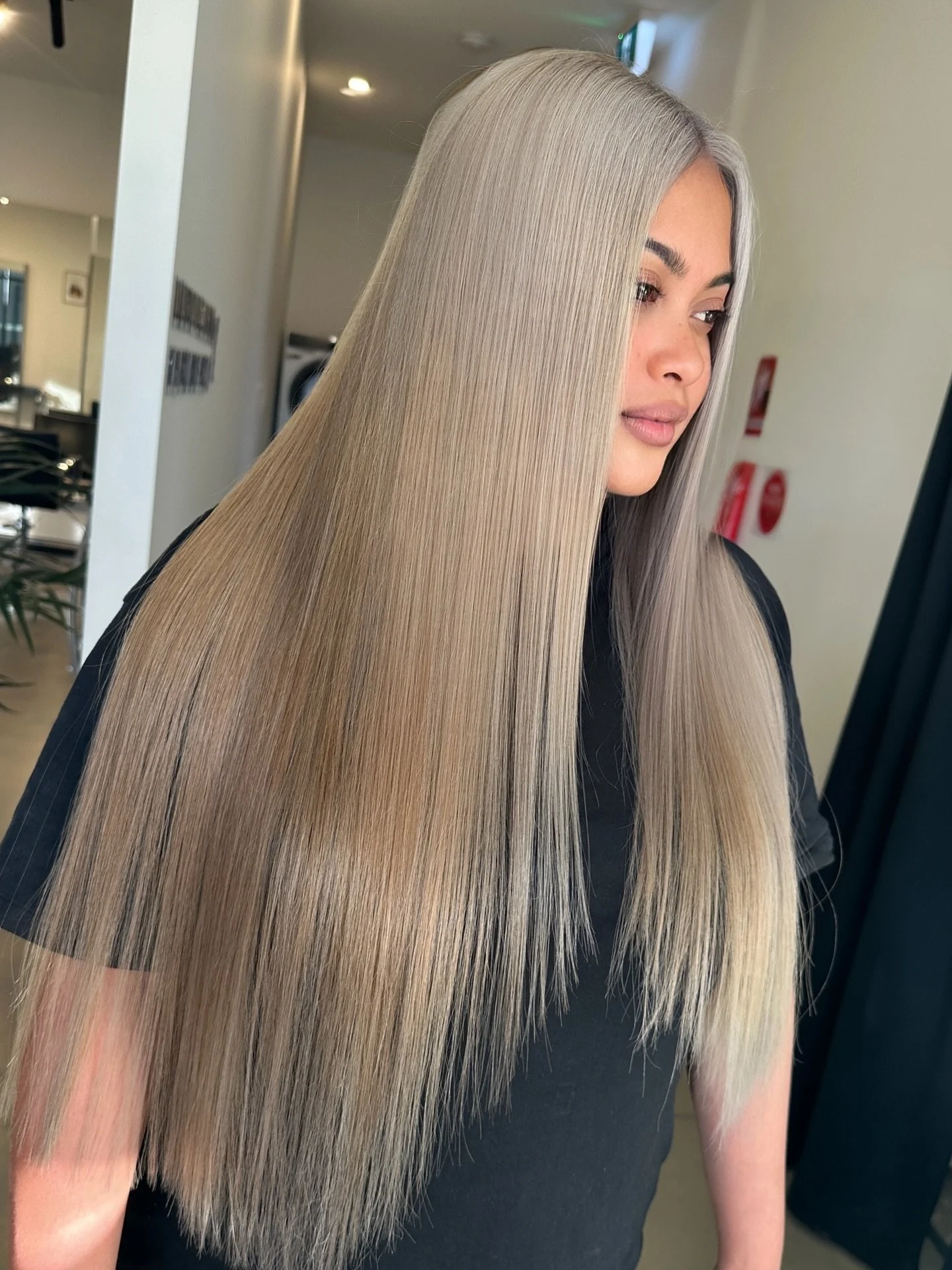 Under promise and over deliver. A valuable lesson Steve taught us as hairdressers. We were not sure if it was possible with the existing brown. While having two people work on the hair, it only took us about 5 hours which is quite fast for the servic