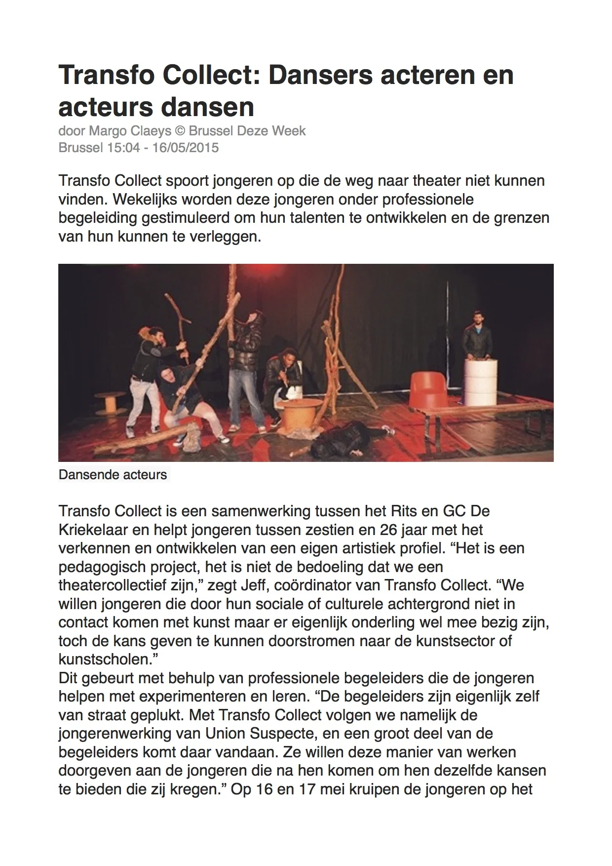TRANSFO COLLECT in Brussel Deze Week (1)