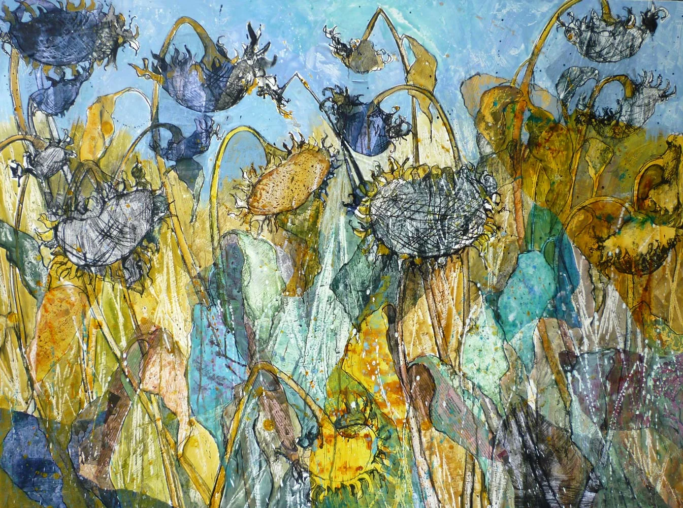 In amongst the last sunflowers