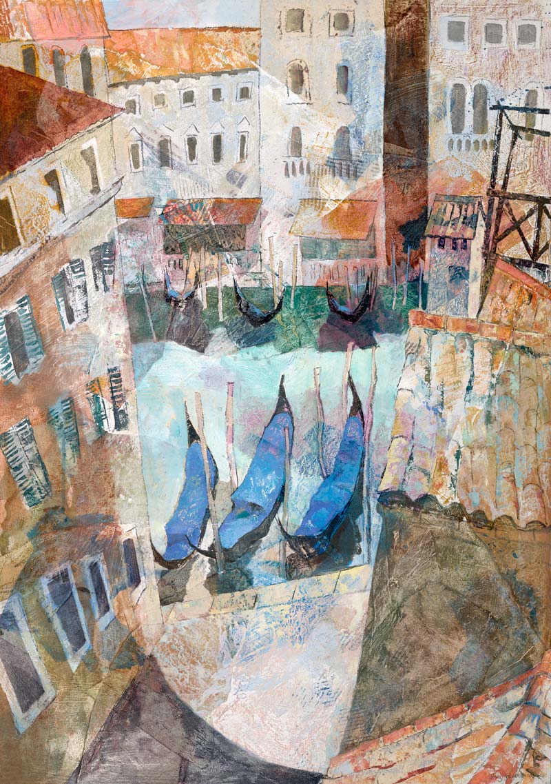 Glimpse of gondolas in the morning sunshine