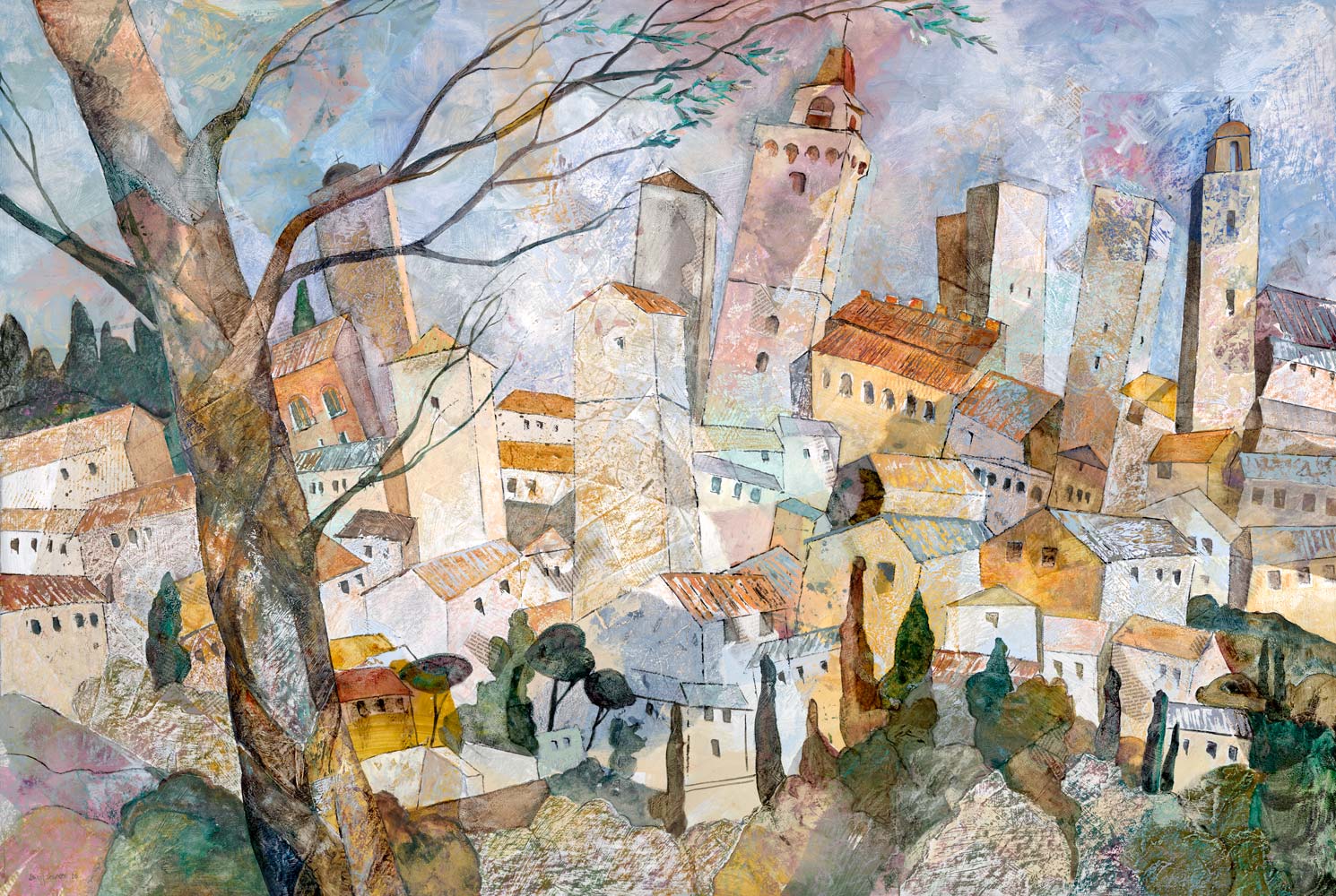 Sunlight on the towers of San Gimignano