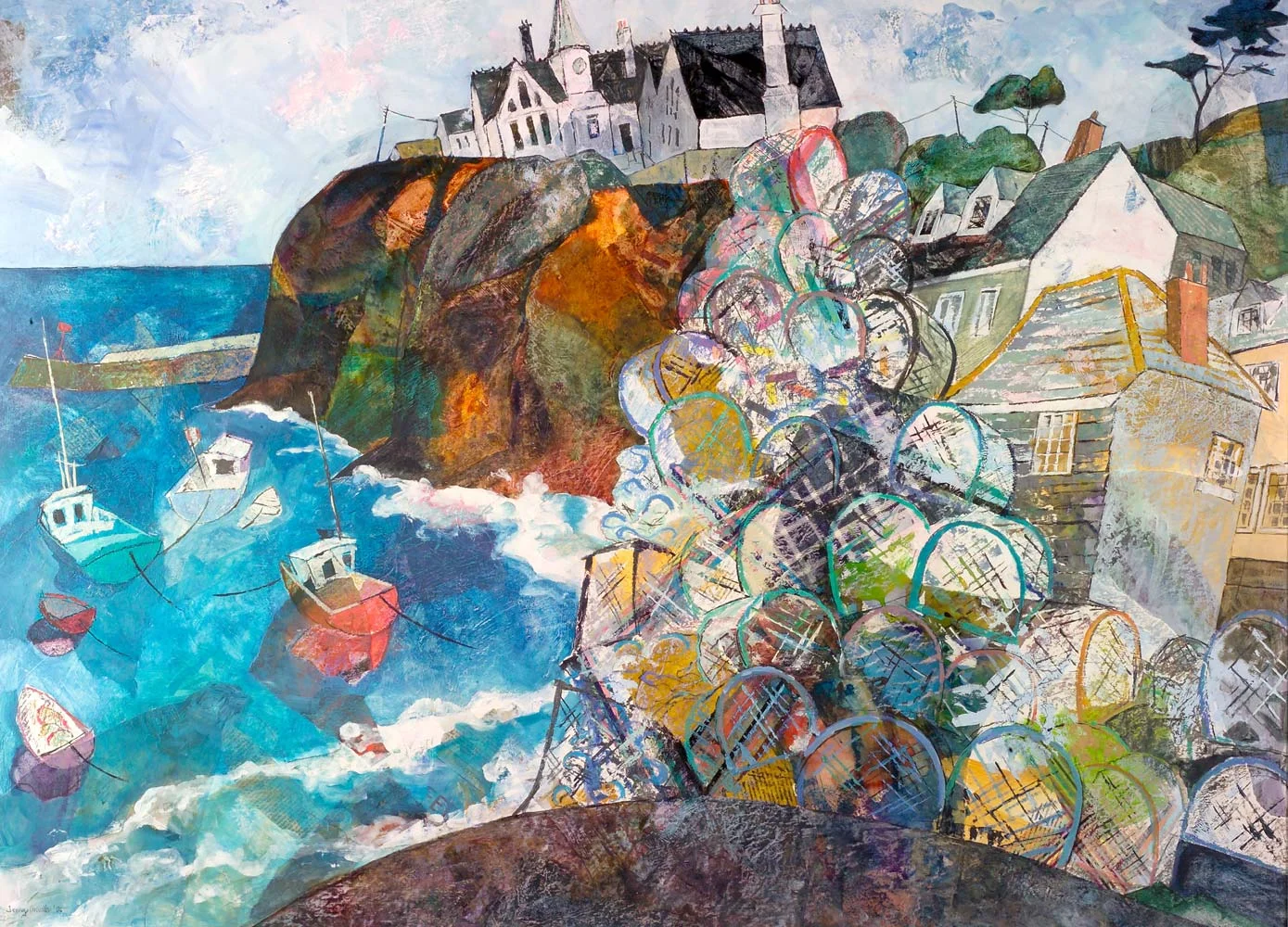 Lobster pots on the quay, Port Isaac