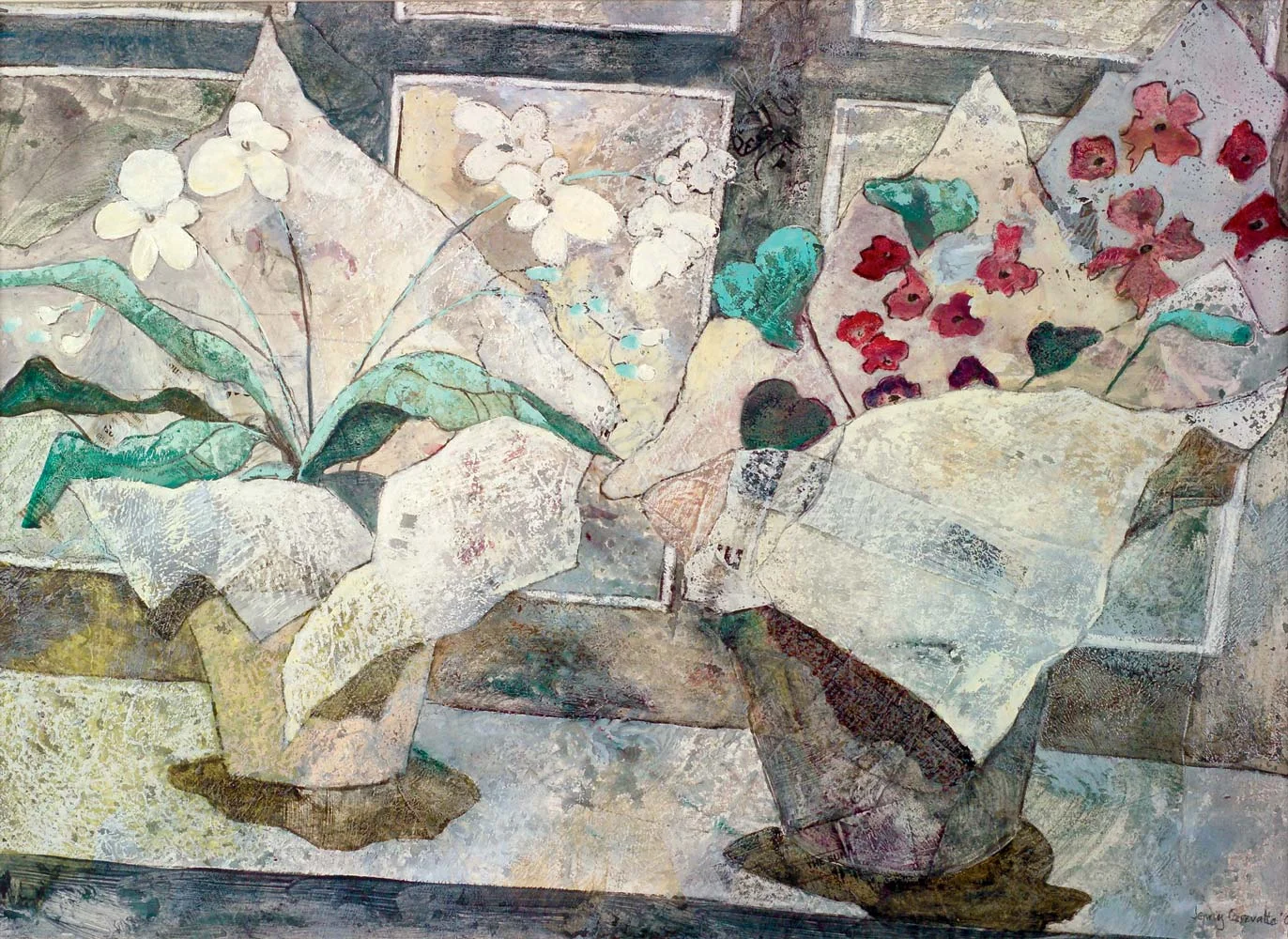 Plants in tissue paper