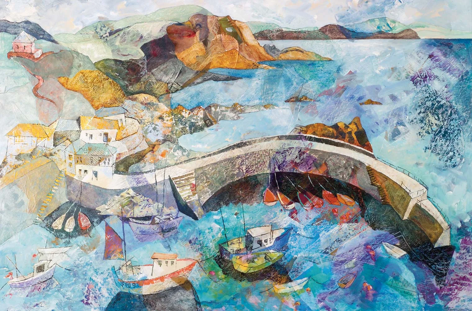 Colourful boats at Mevagissy